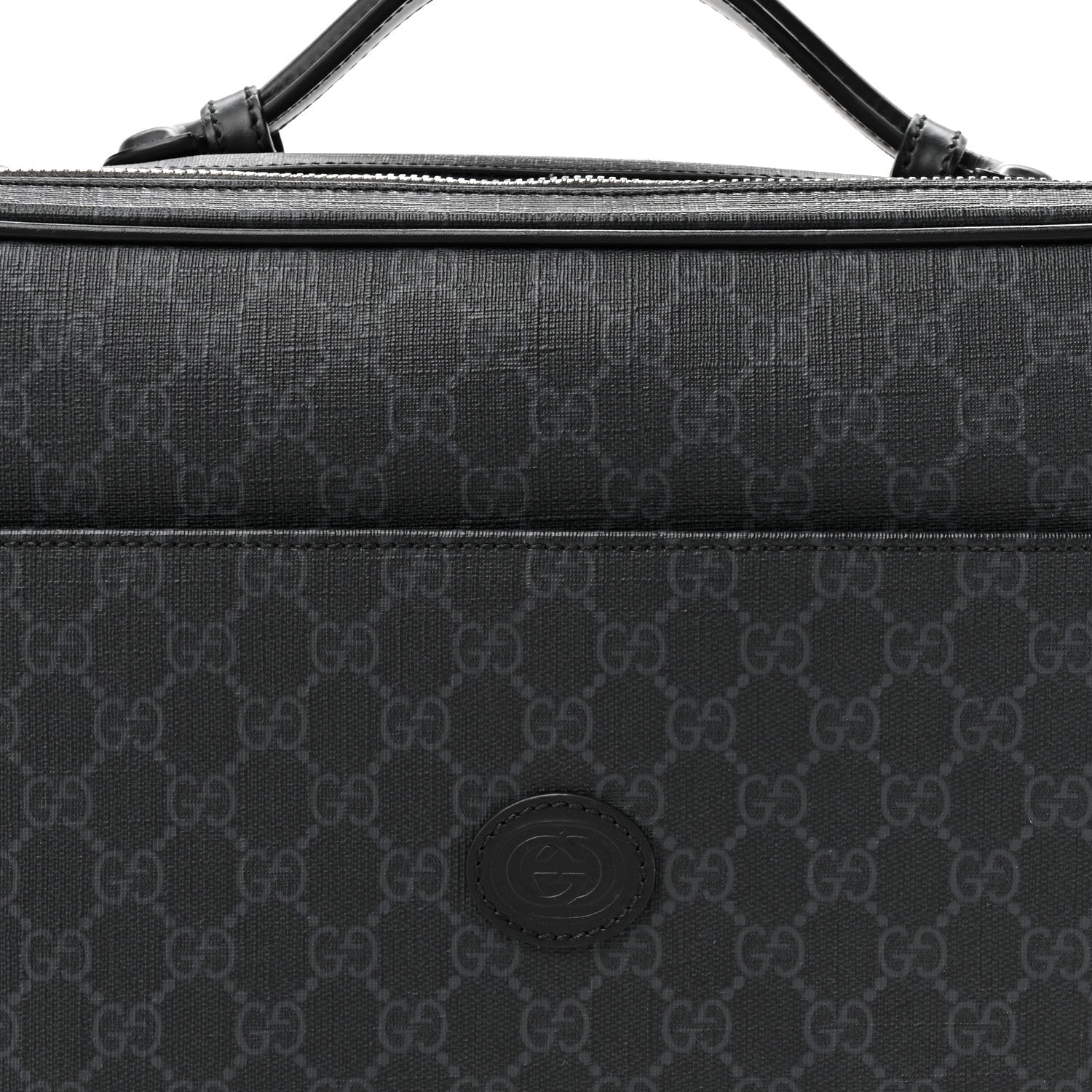 GG Supreme Monogram Briefcase Backpack Black Grey