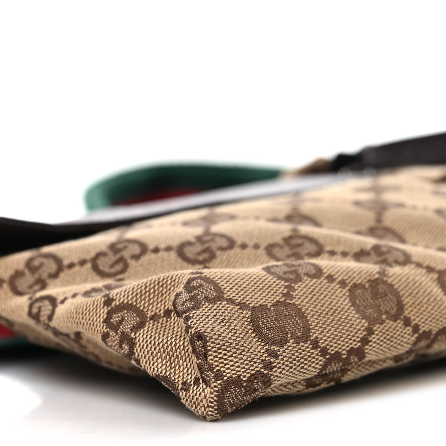GG Monogram Web Double Pocket Belt Bag Dark Brown