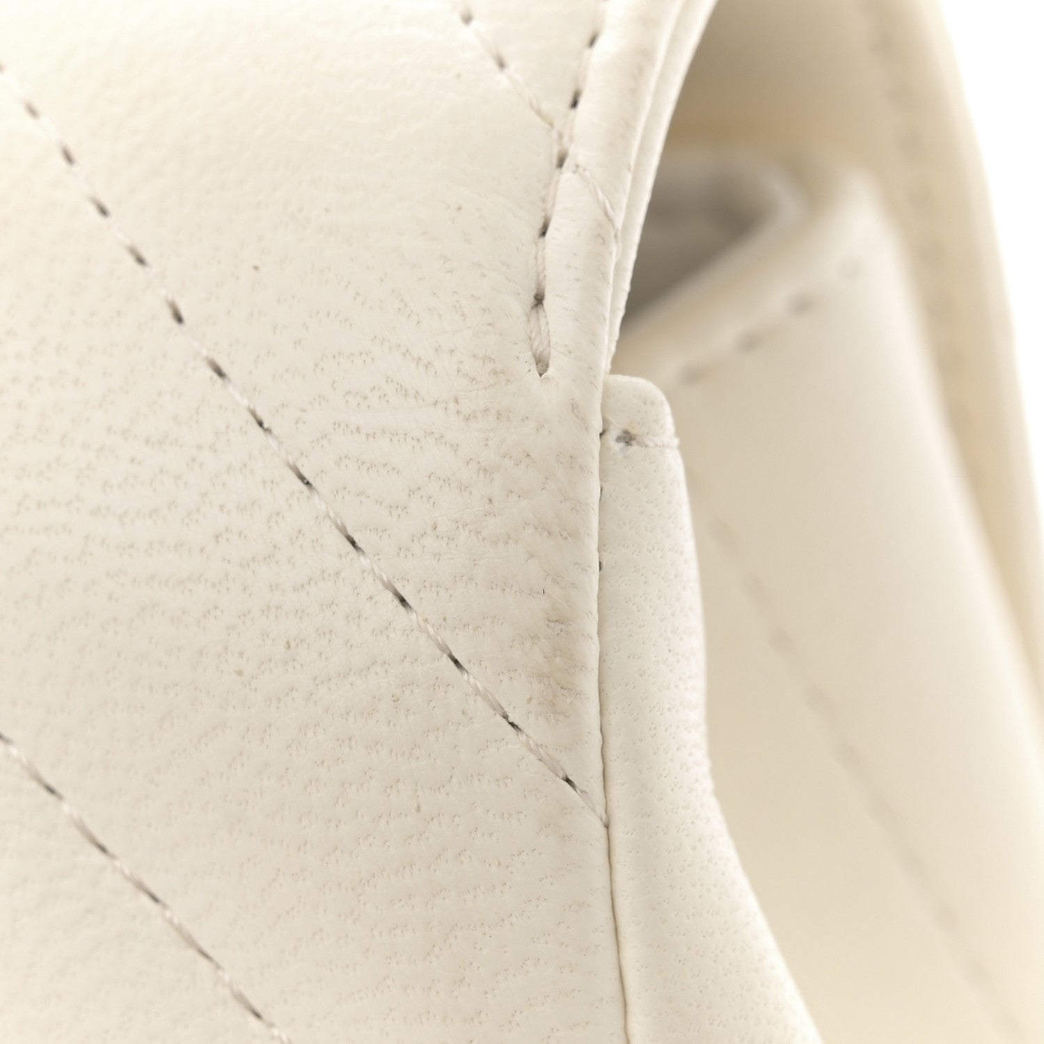 Lambskin Chevron Quilted Mini Rectangular Flap White