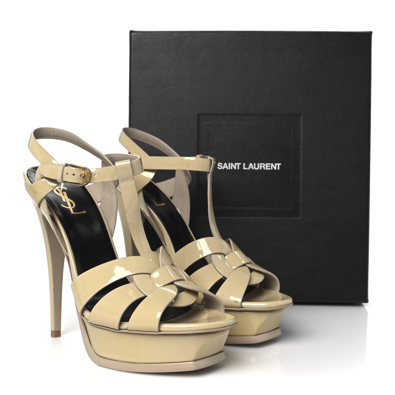 Patent Tribute 105 Platform Sandals 40 Nude Powder