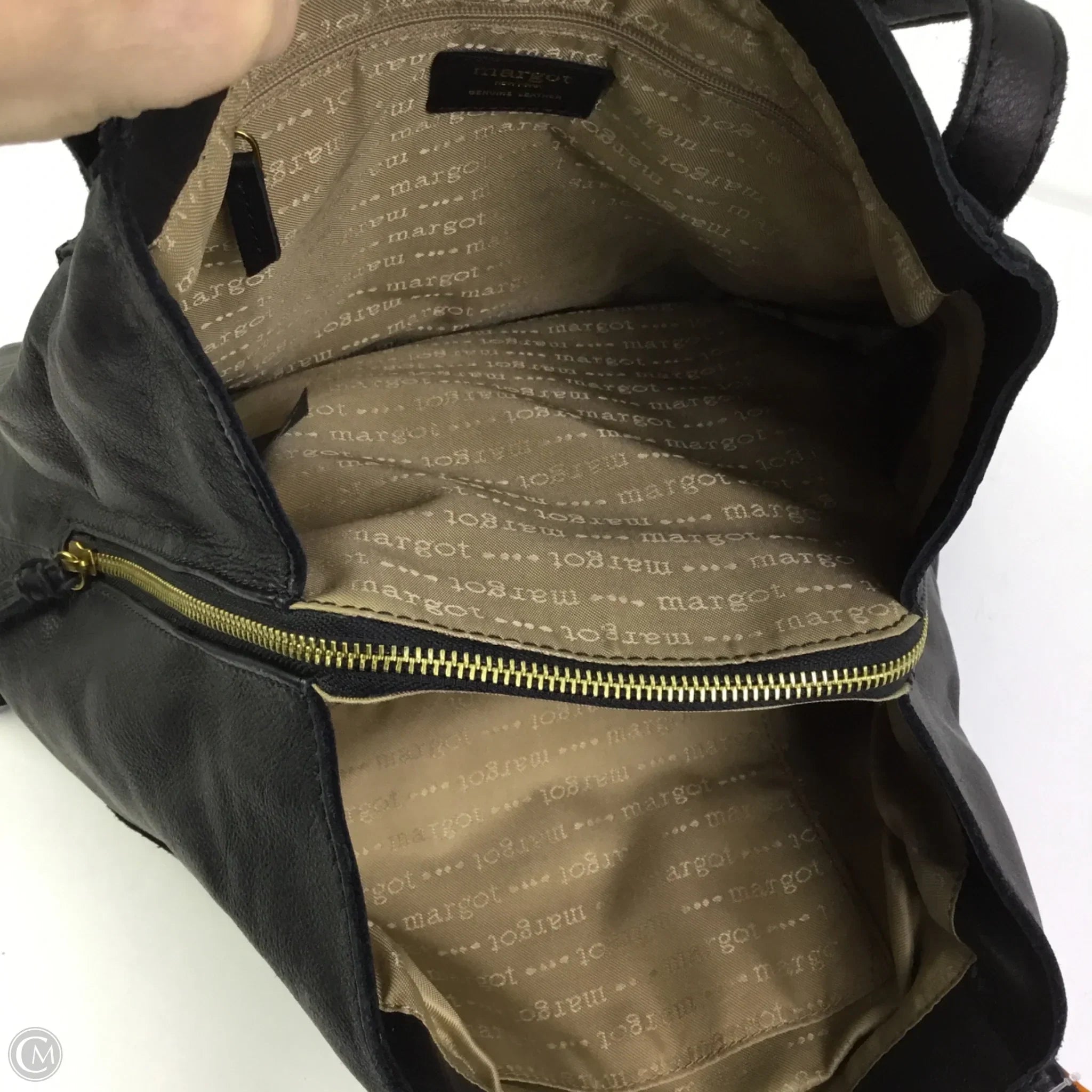 Handbag Leather By Margot, Size: Medium