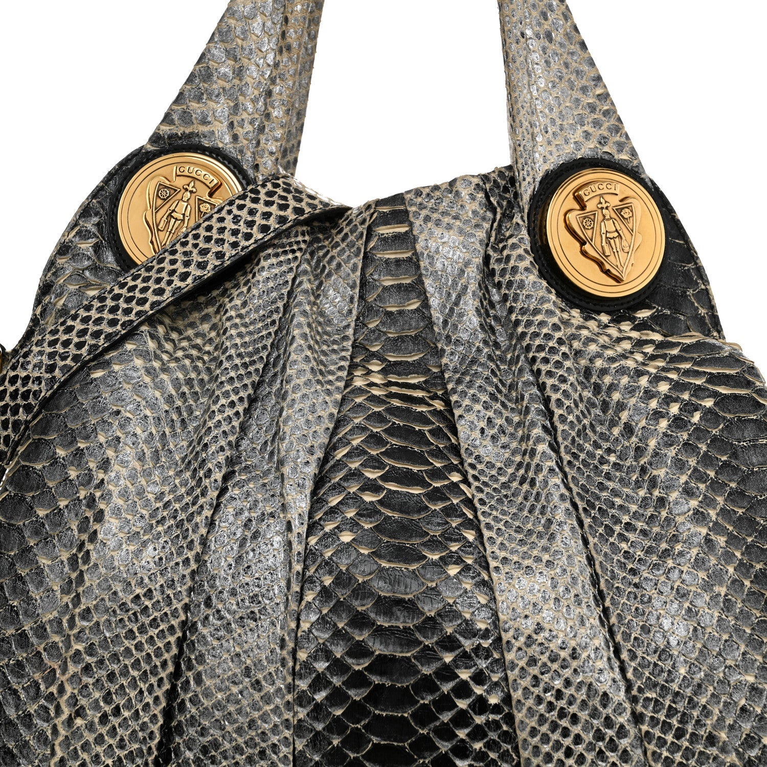 Snakeskin Medium Hysteria Top Handle Bag Black White