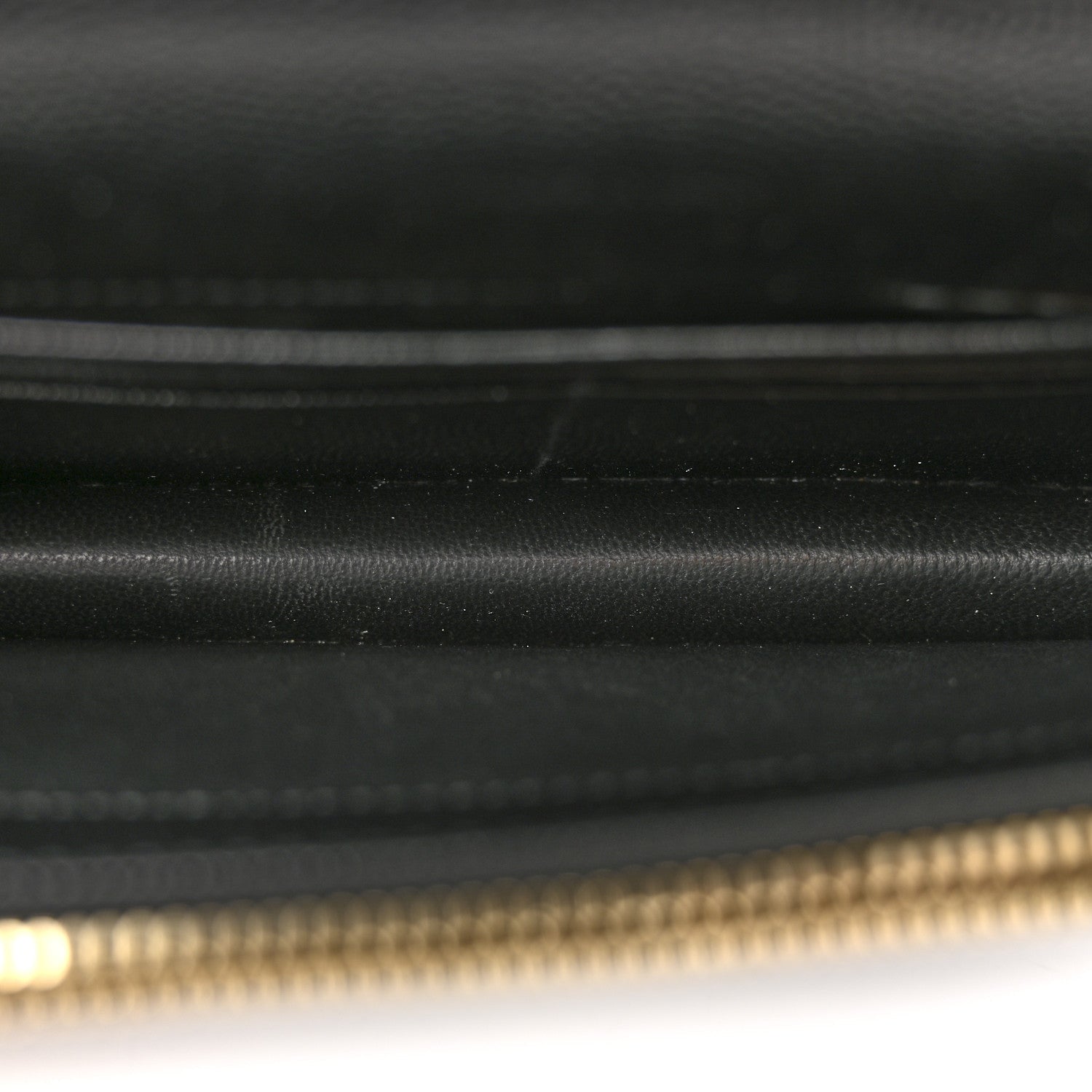 Grain De Poudre Matelasse Chevron Monogram Envelope Chain Wallet Black