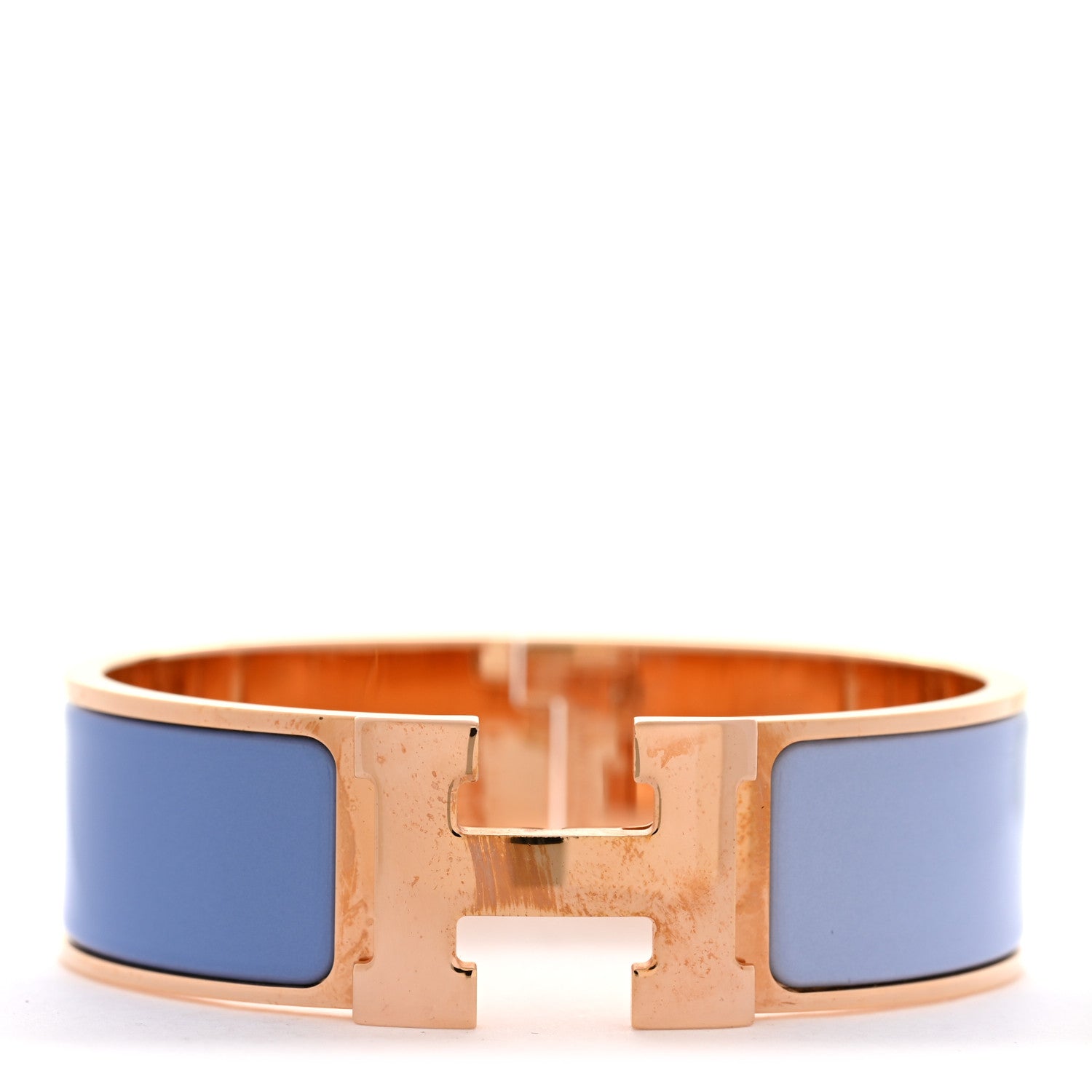 Enamel Wide Clic Clac H Bracelet GM Bleu Lavande Bleu Lupin