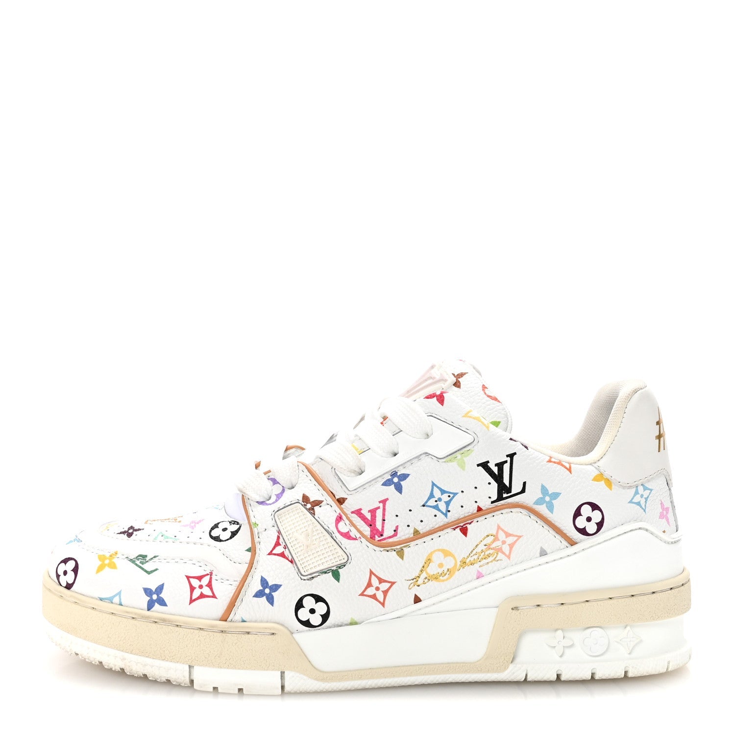 LV X TM Calfskin Monogram Multicolor Womens LV Trainer Sneakers 37.5 White
