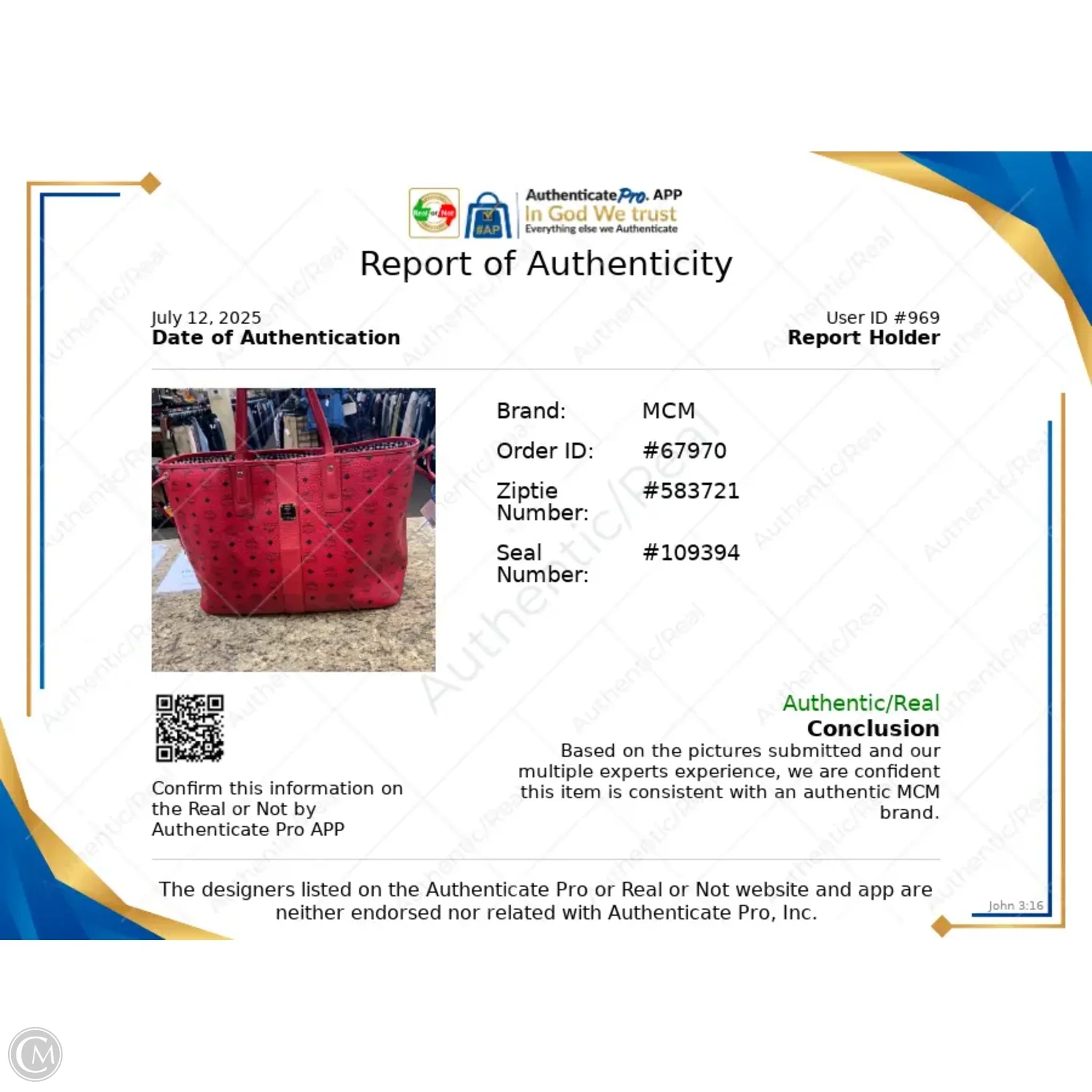 Handbag Luxury Designer By Mcm, Size: Large
