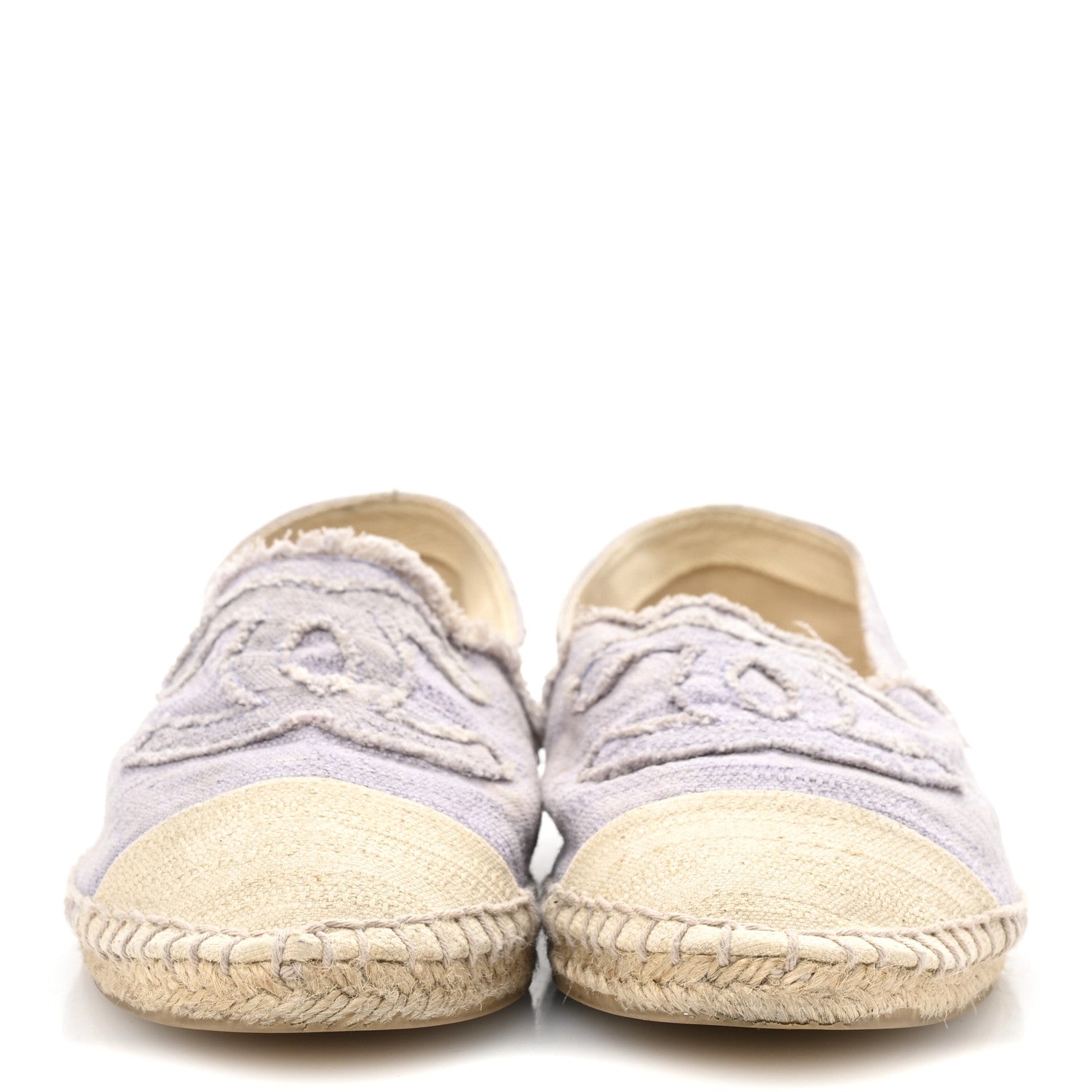 Toile CC Cap Toe Espadrilles 38 Ecru Purple