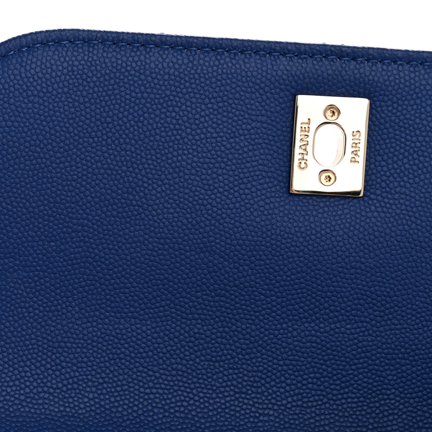 Caviar Quilted Small Business Affinity Flap Dark Blue