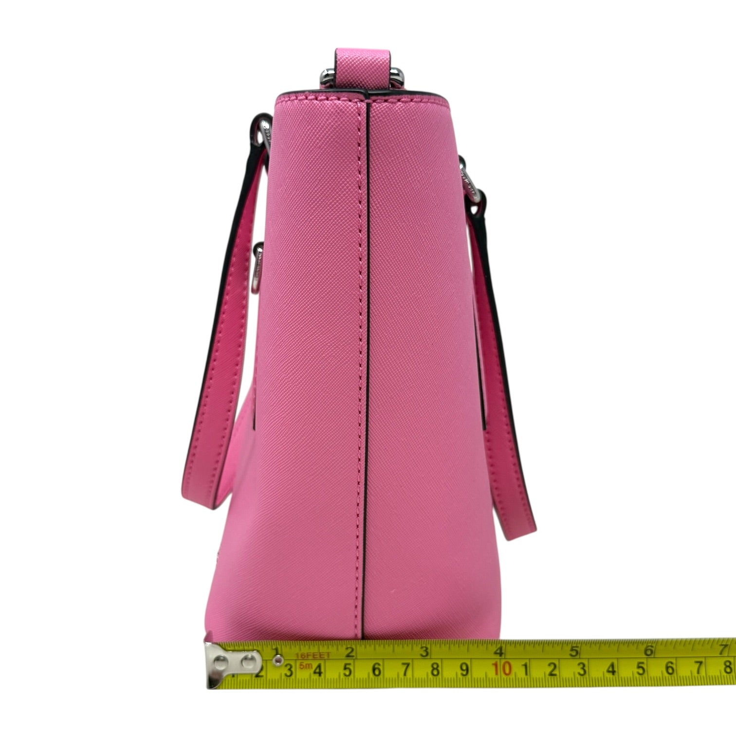 The Small Saffiano Leather Tote Bag In Candy Pink Luxury Designer By Marc Jacobs, Size: Small