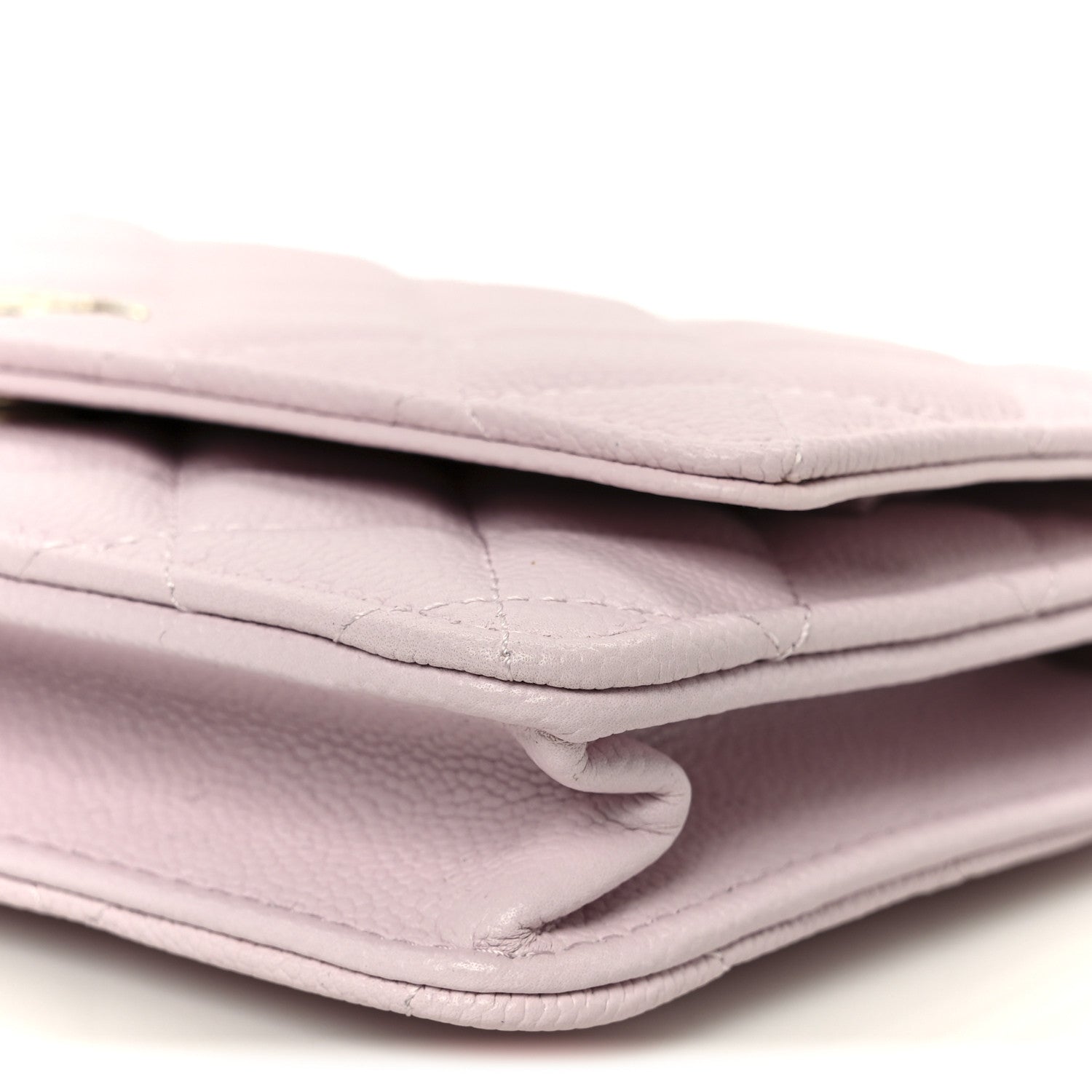 Caviar Quilted Tiny CC Wallet On Chain WOC Light Pink