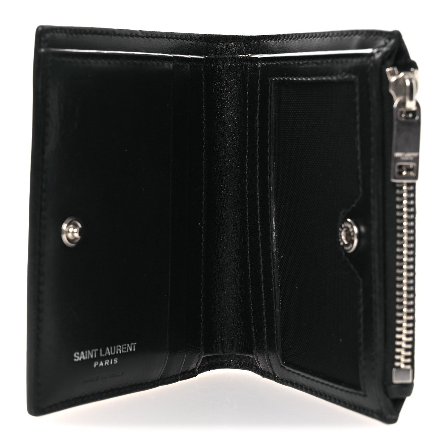 Smooth Calfskin Monogram Zipped Card Case Black