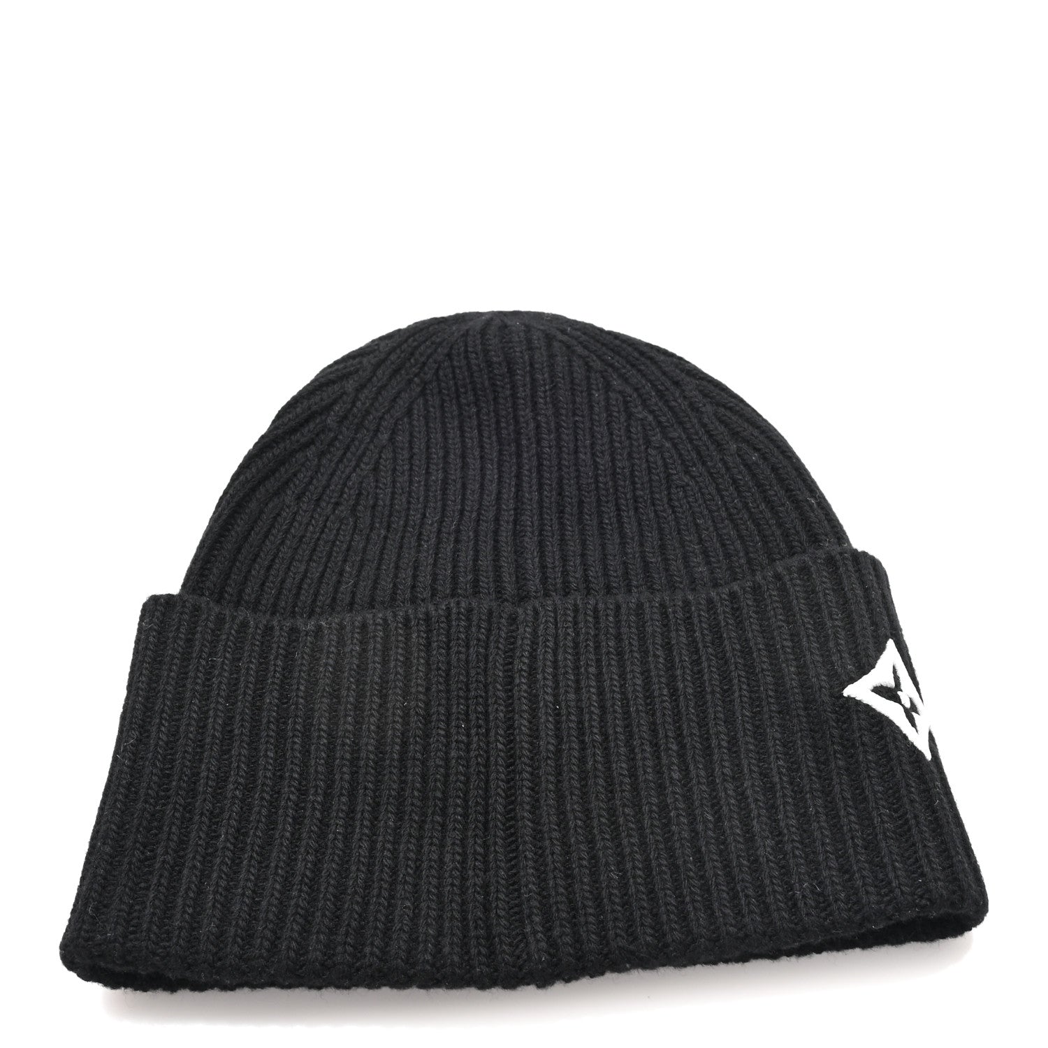 Wool LV Headline Beanie Hat Black