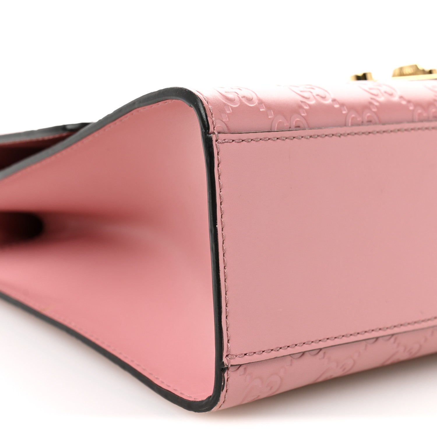 Guccissima Signature Medium Padlock Shoulder Bag Rose Baby Candy