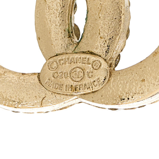 Crystal CC Earrings Light Gold