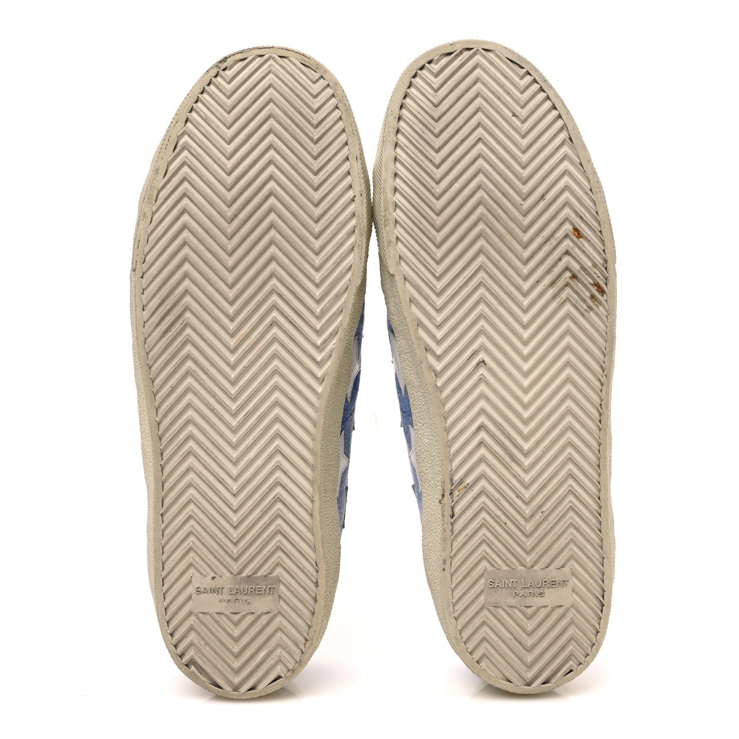 Denim Calfskin Star Court Sneakers 39 Blue