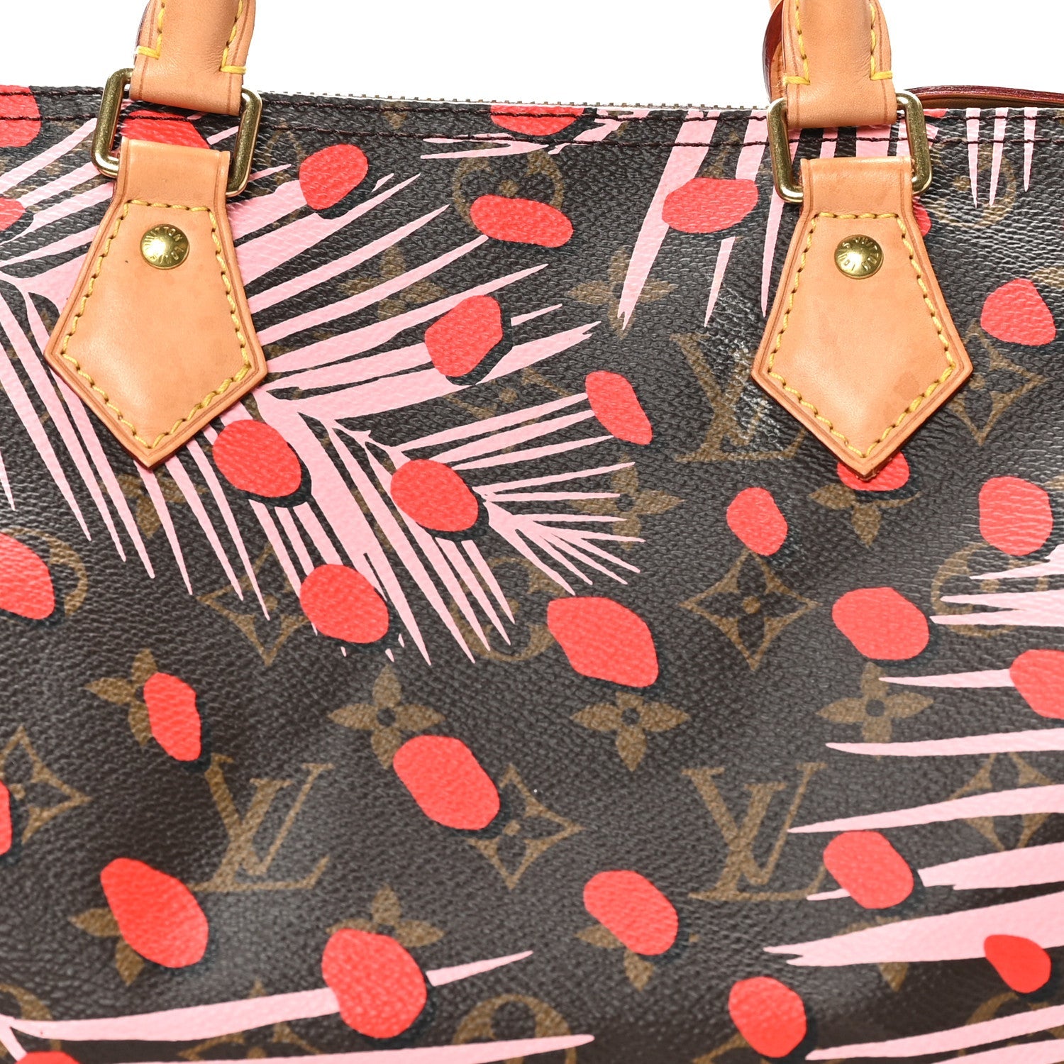 Monogram Jungle Dots Speedy 30 Sugar Pink Poppy
