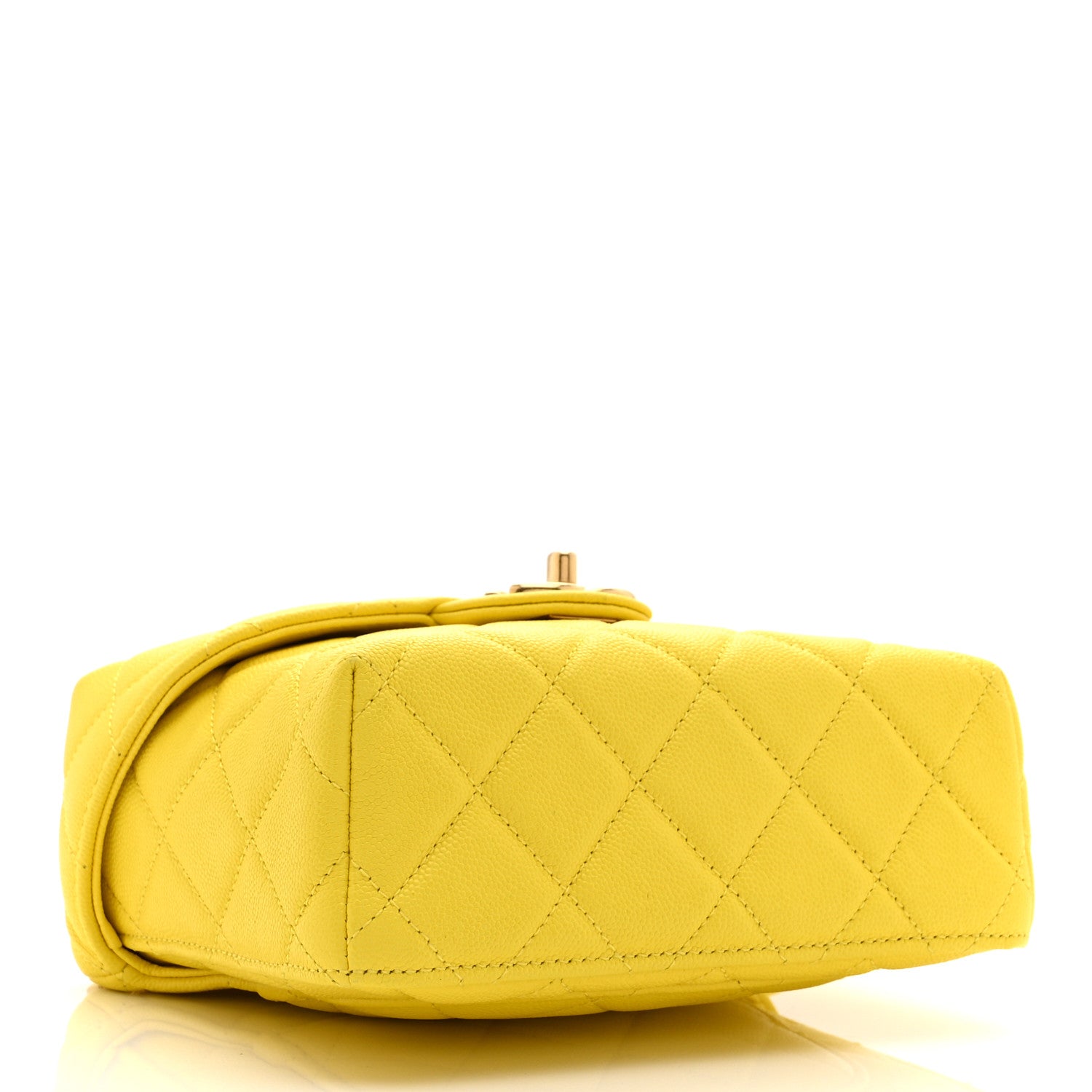 Caviar Quilted Handy Box Vanity Case Yellow