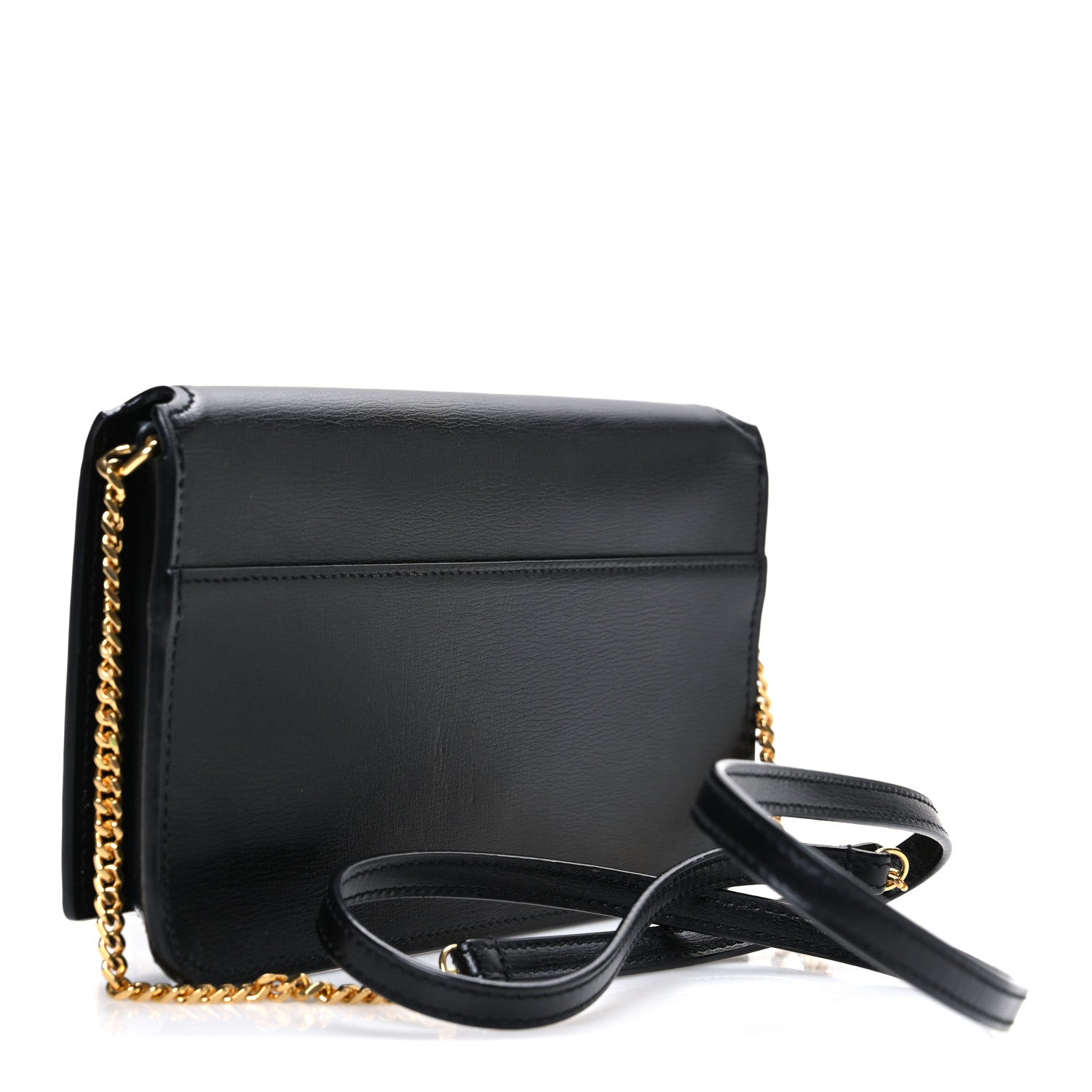 Smooth Calfskin Monogram Phone Holder Crossbody Black