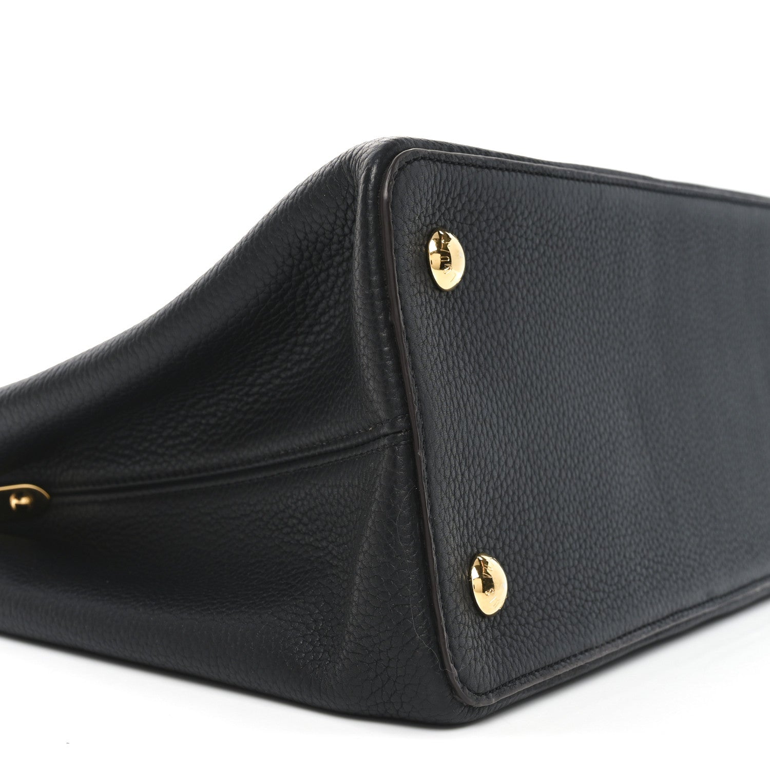 Taurillon Capucines MM Black Fuchsia