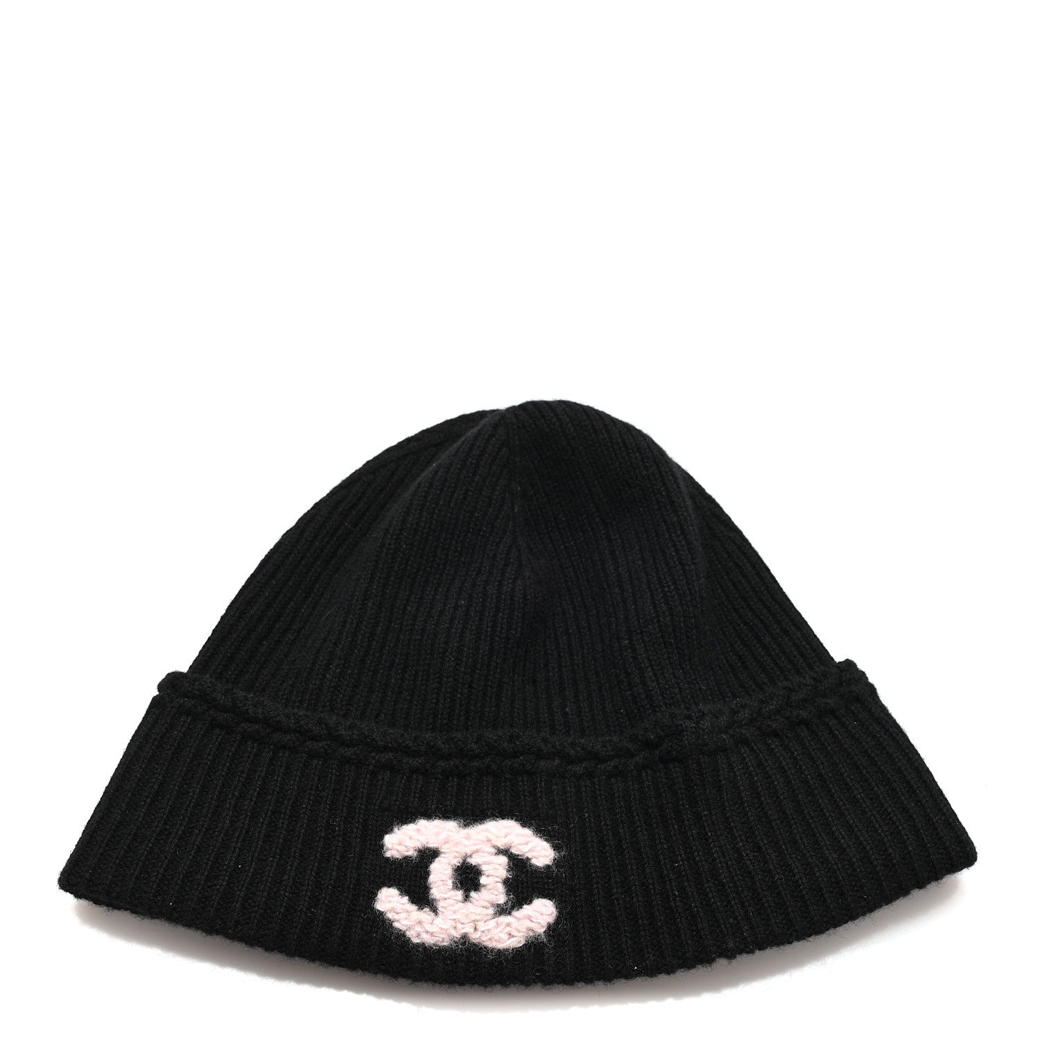 Cashmere Silk CC Beanie Hat Black Pink