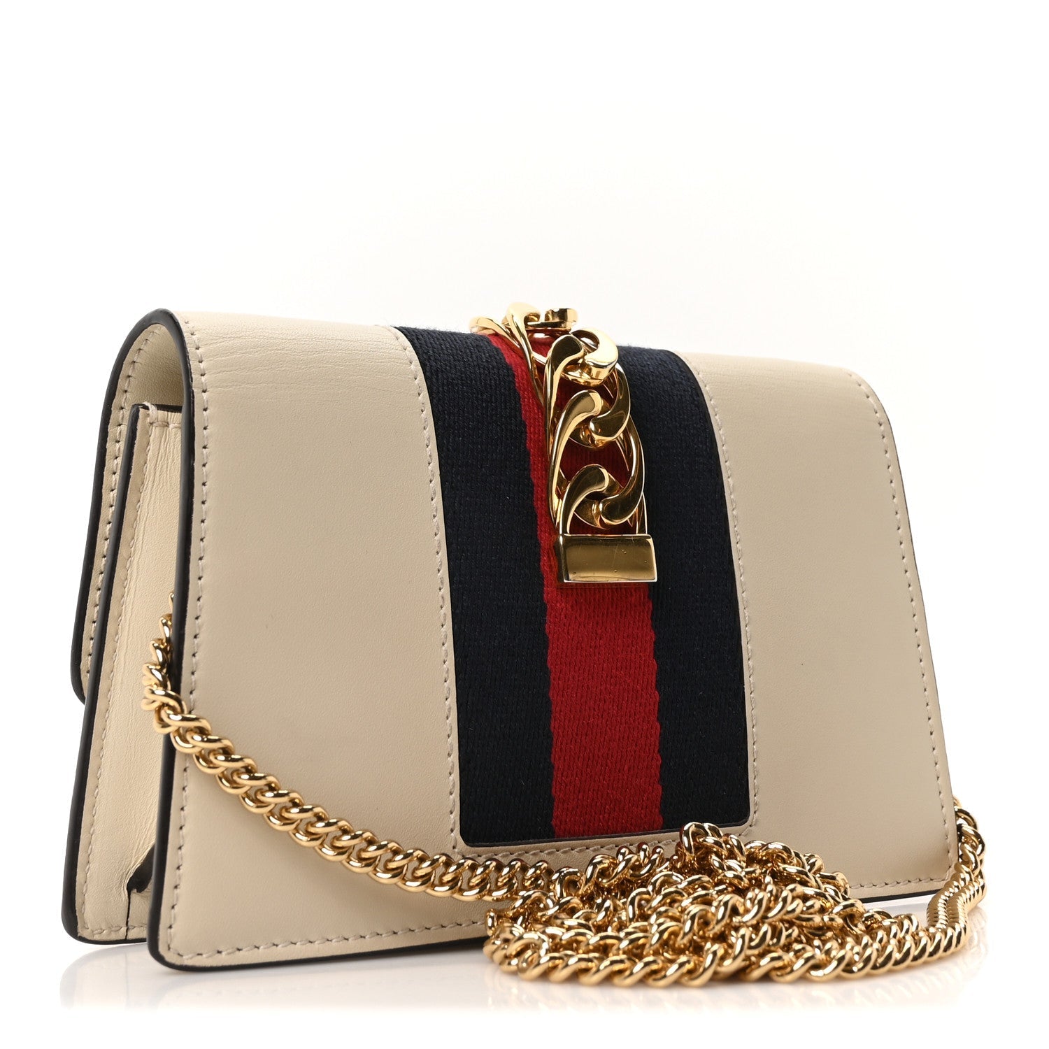 Calfskin Super Mini Sylvie Chain Shoulder Bag White