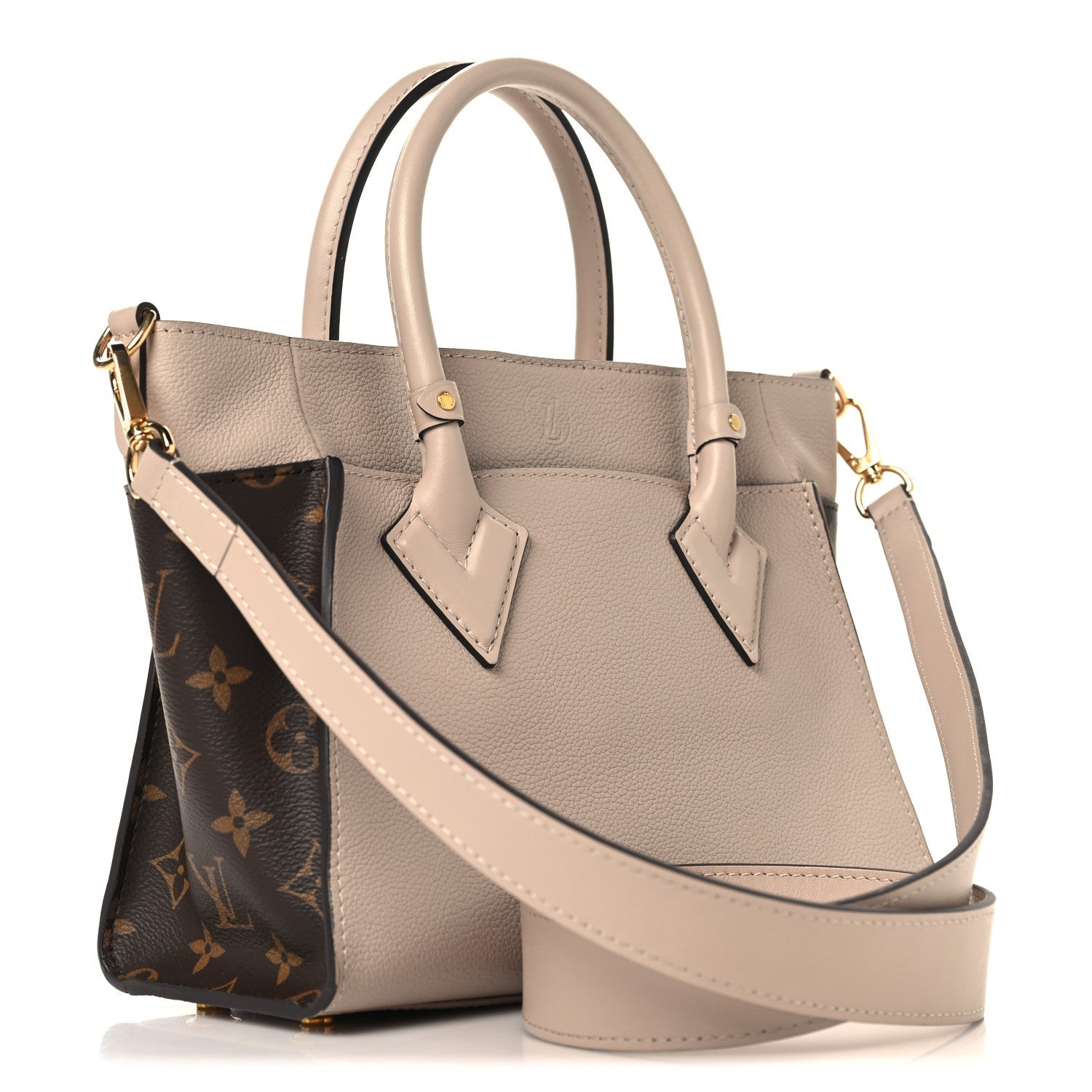 Calfskin Monogram On My Side PM Greige