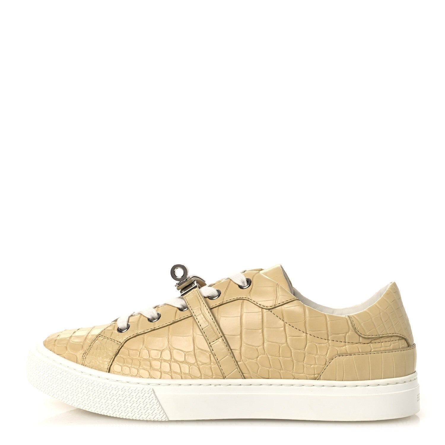 Matte Niloticus Crocodile Day Sneakers 38 Beige