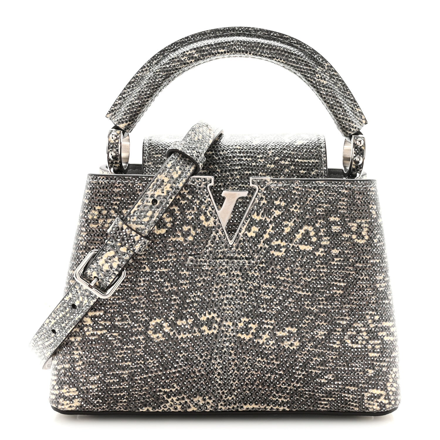 Lizard Mini Capucines Argento