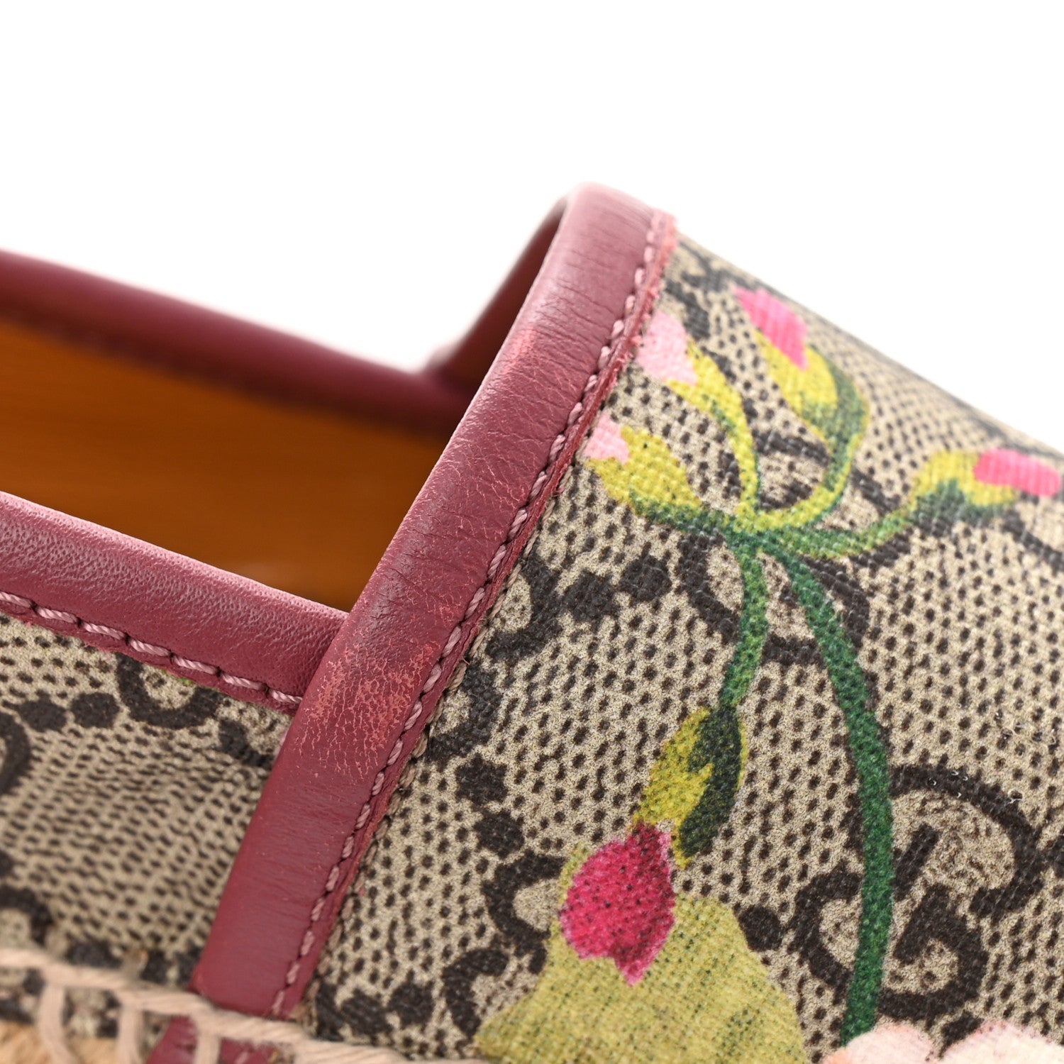 GG Supreme Monogram Blooms Espadrilles 37.5 Beige Multicolor Dry Rose