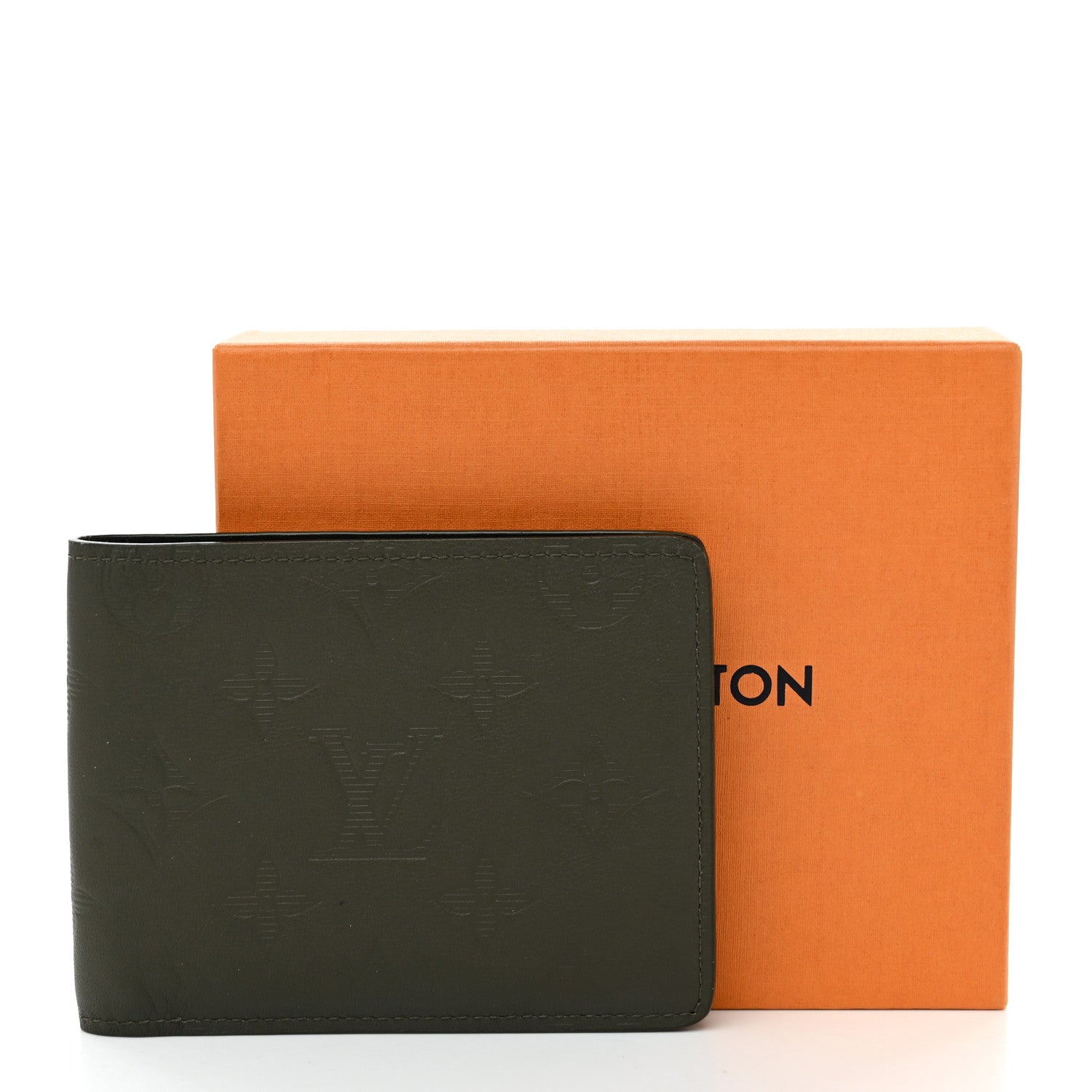 Calfskin Monogram Shadow Multiple Wallet Kaki