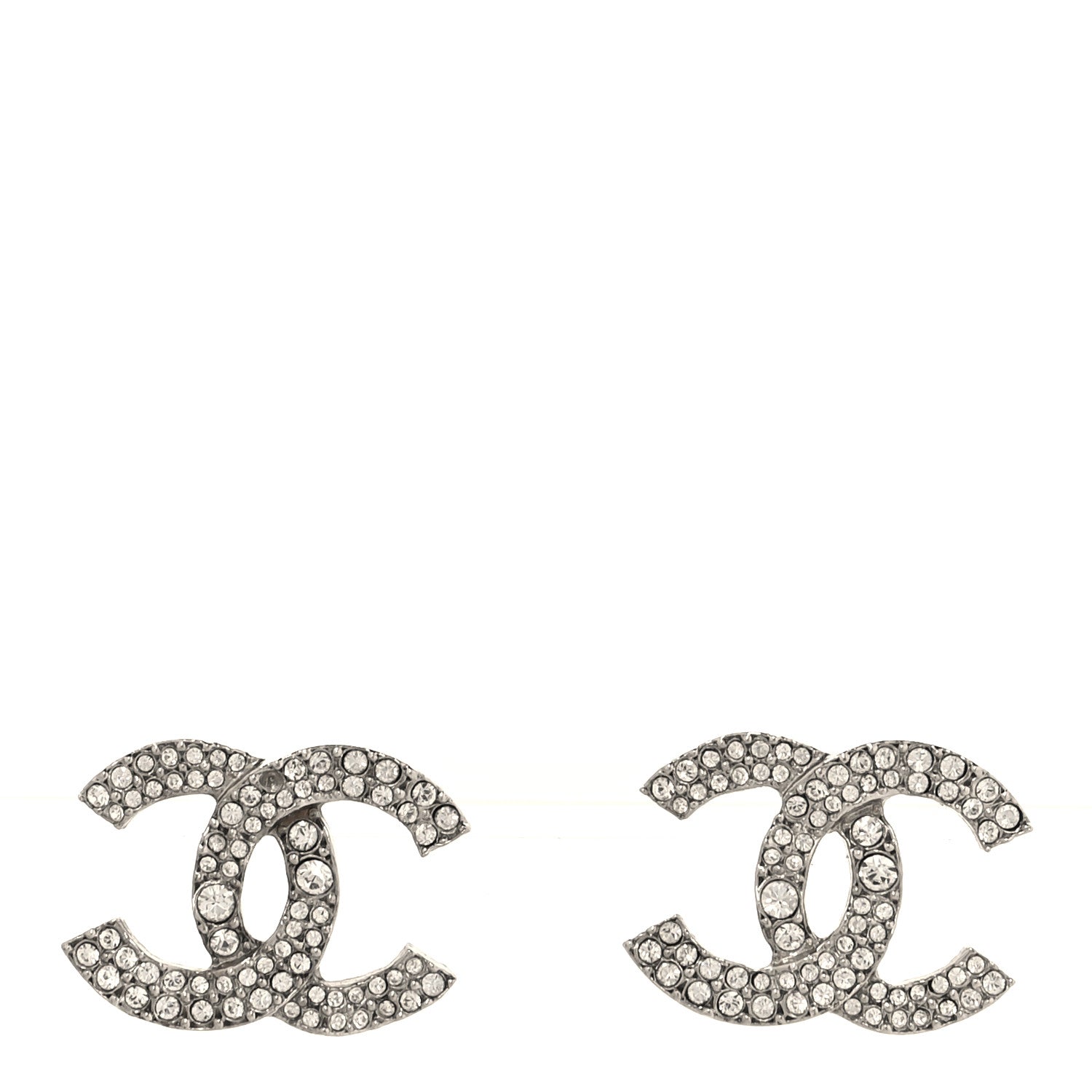 Crystal CC Earrings Silver