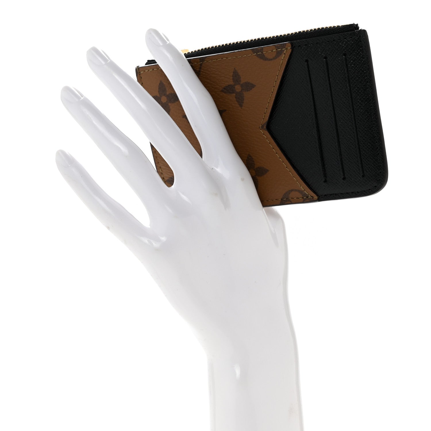 Reverse Monogram Zipped Romy Card Holder