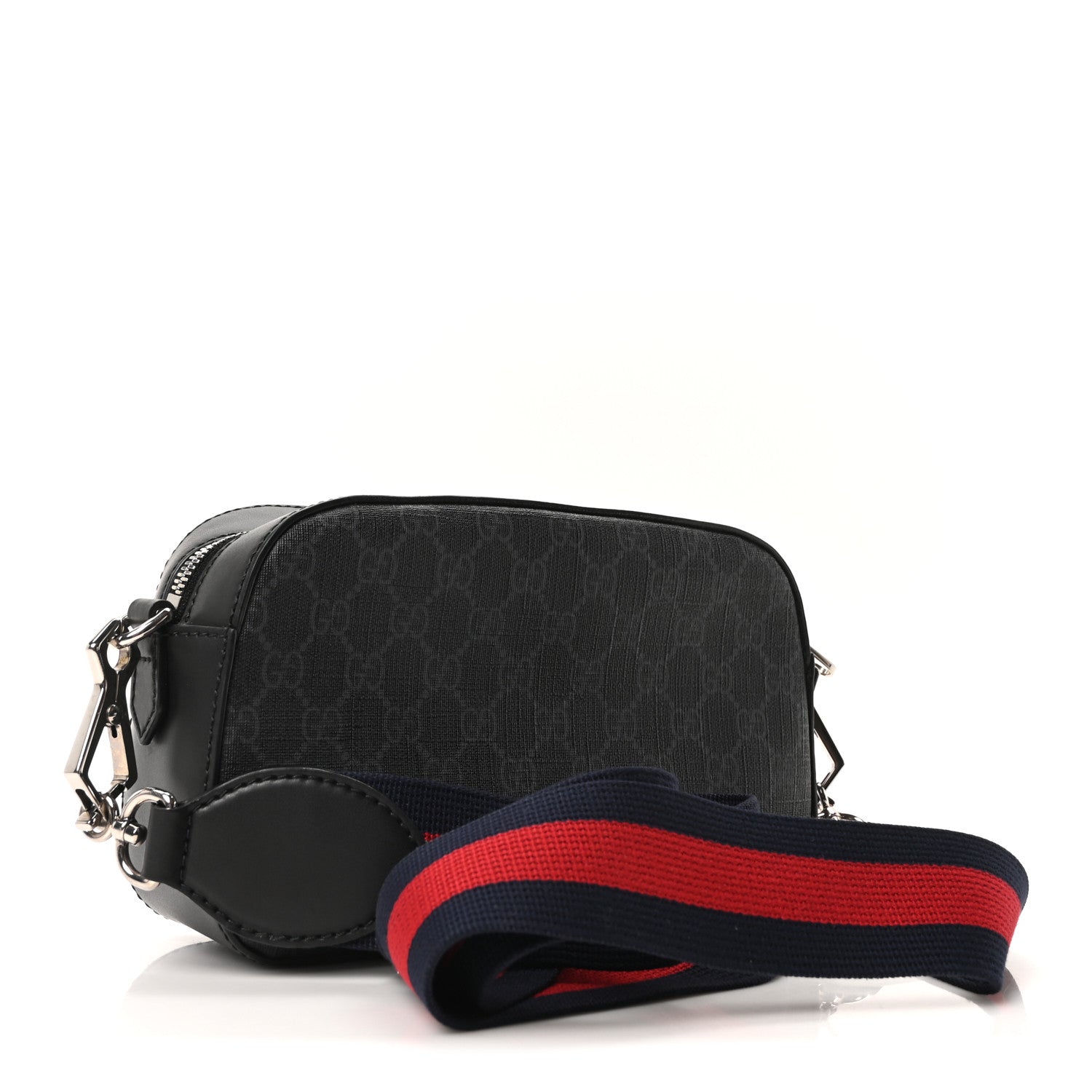 GG Supreme Monogram Web Shoulder Bag Black Grey