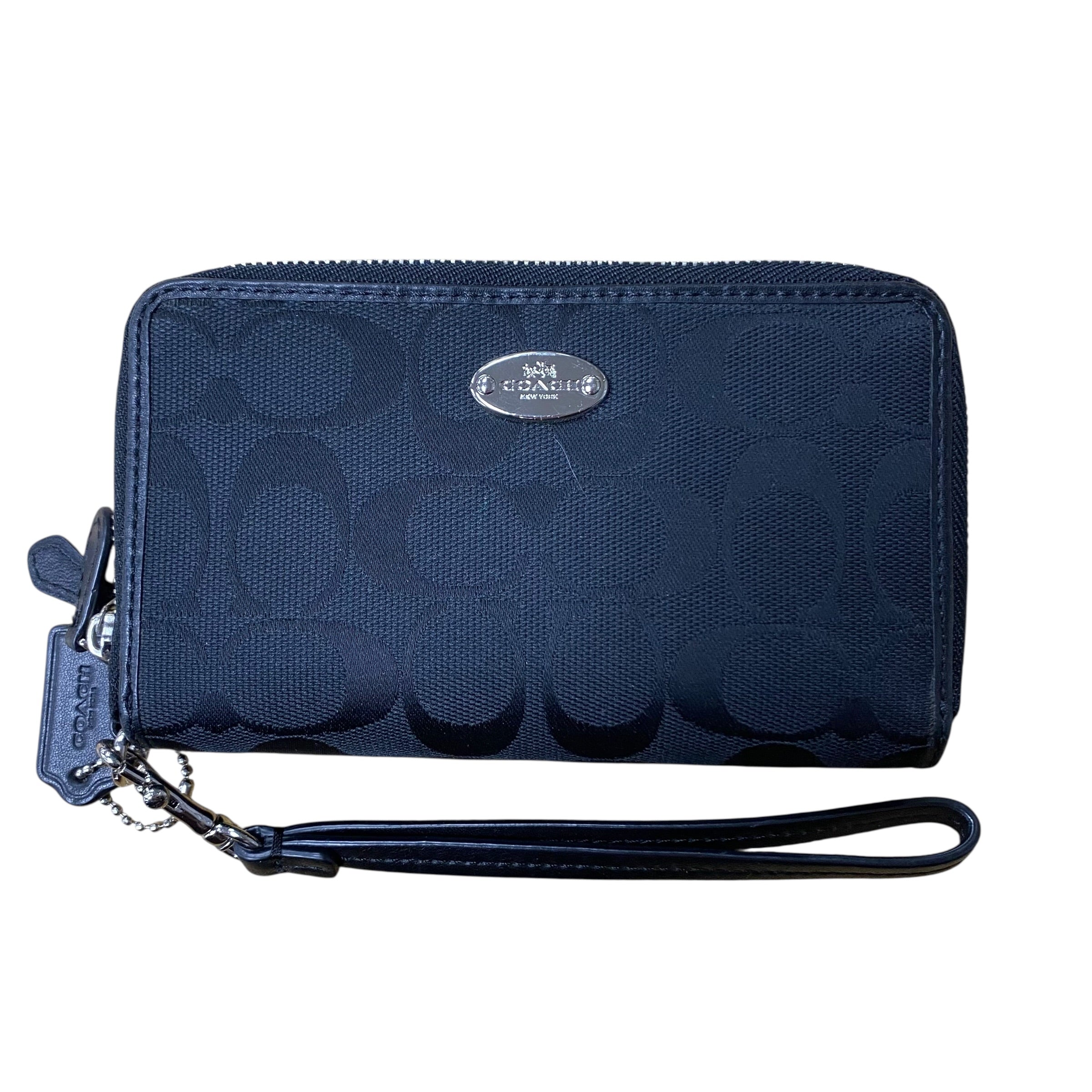 Wristlet Designer By Coach In Black, Size:Medium