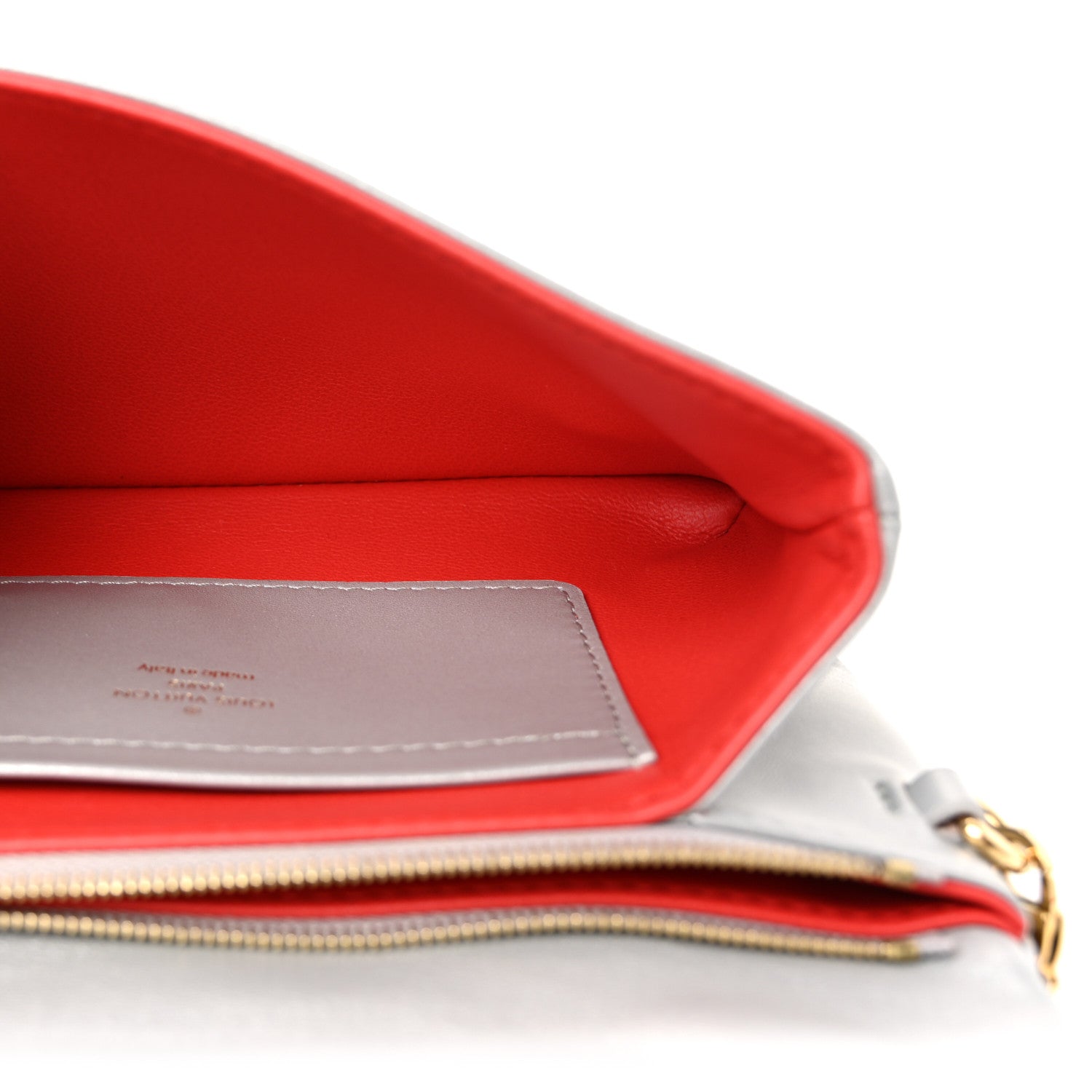 Metallic Lambskin Embossed Monogram Pochette Coussin Silver