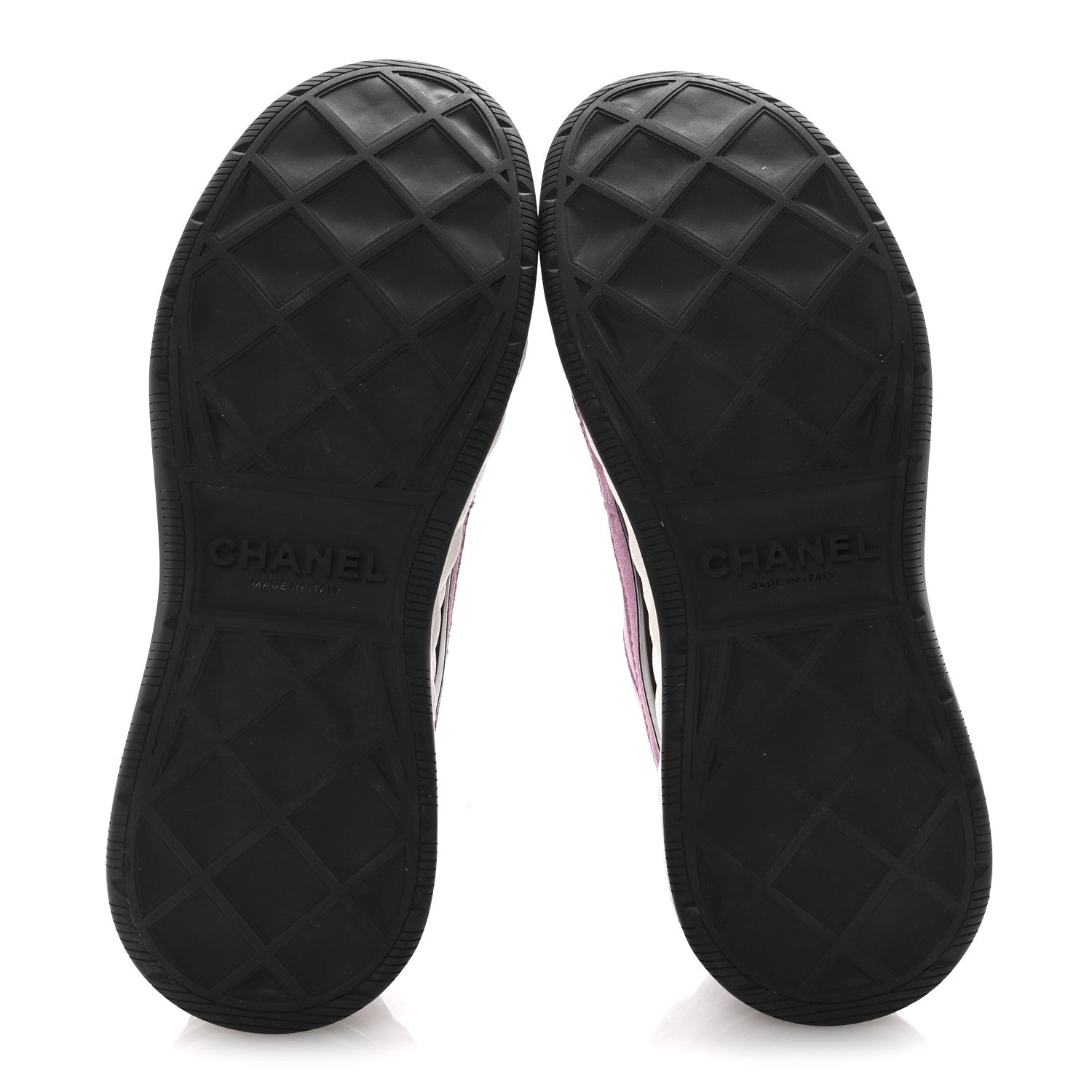 Suede Calfskin Nylon Grosgrain CC Sneakers 36.5 Dark Pink