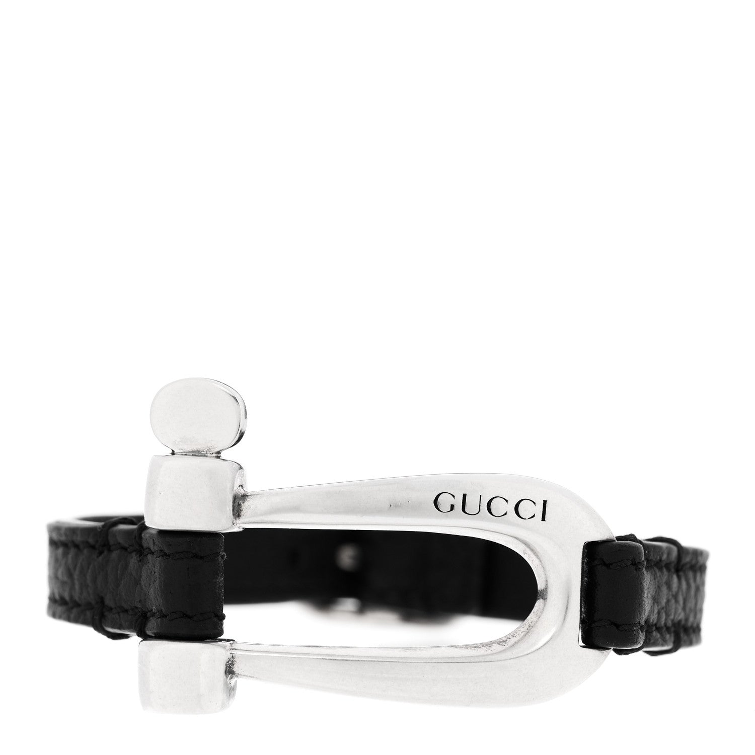 Sterling Silver Calfskin Horsebit Bracelet