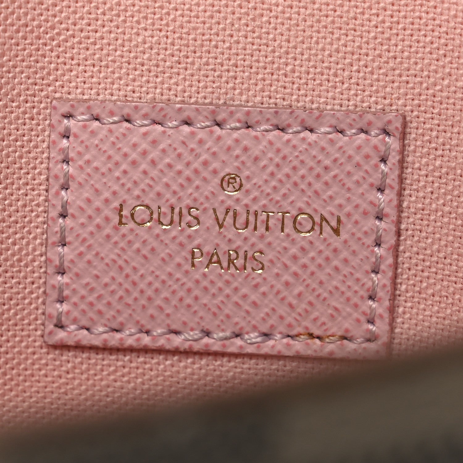 Damier Azur Pochette Felicie Chain Wallet Rose Ballerine