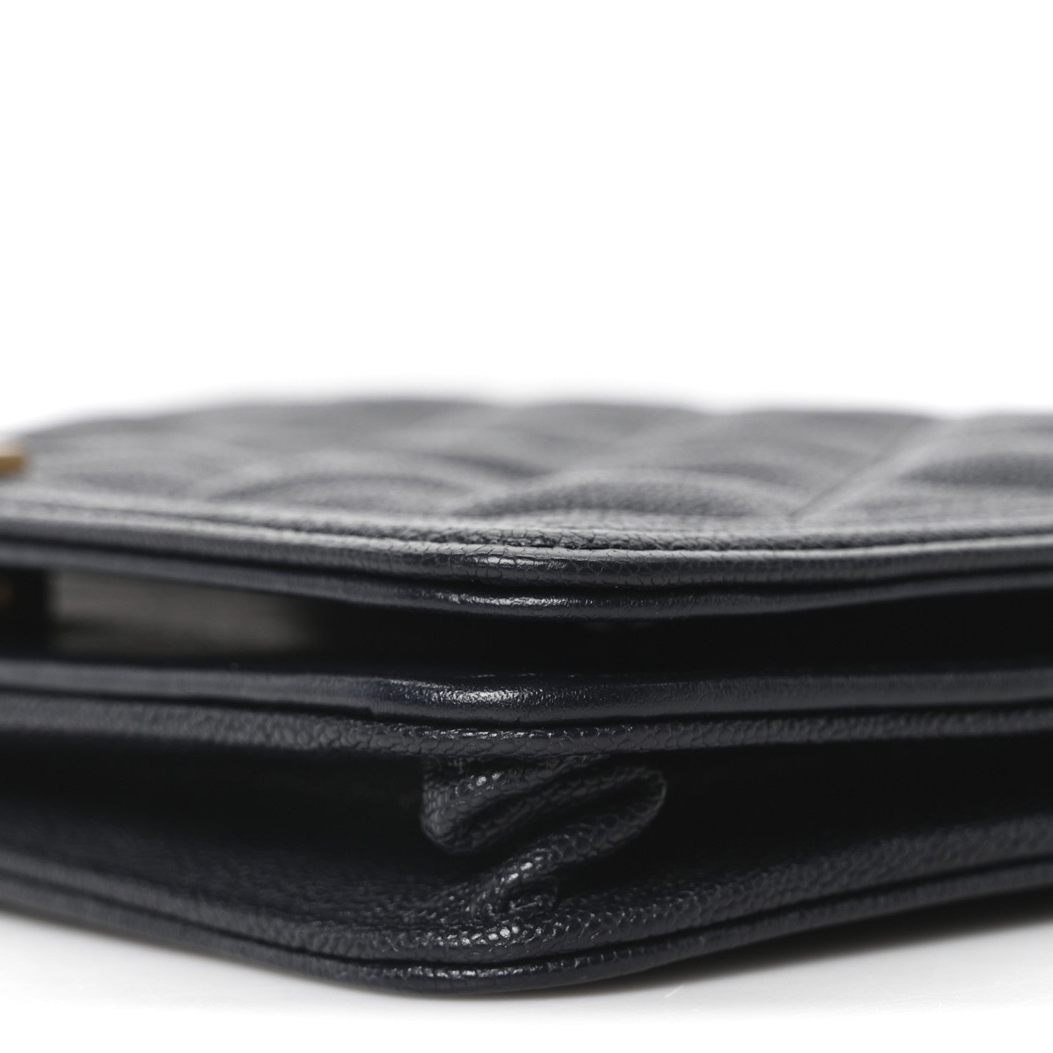 Caviar Quilted Boy Wallet On Chain WOC Navy
