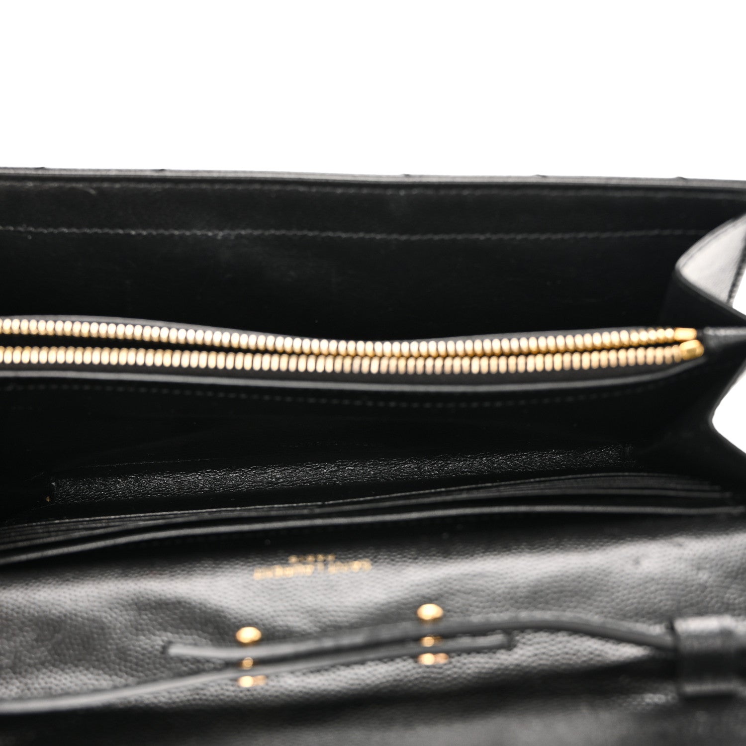 Grain De Poudre Matelasse Chevron Monogram Chain Wallet Black