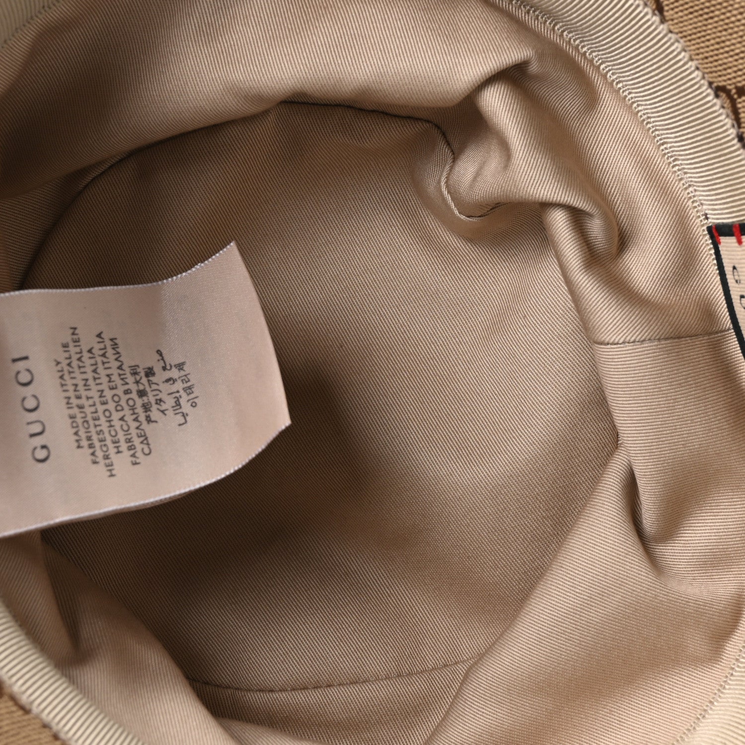 Monogram Textured Dollar Calfskin GG Jago Bucket Hat M Cacao Beige