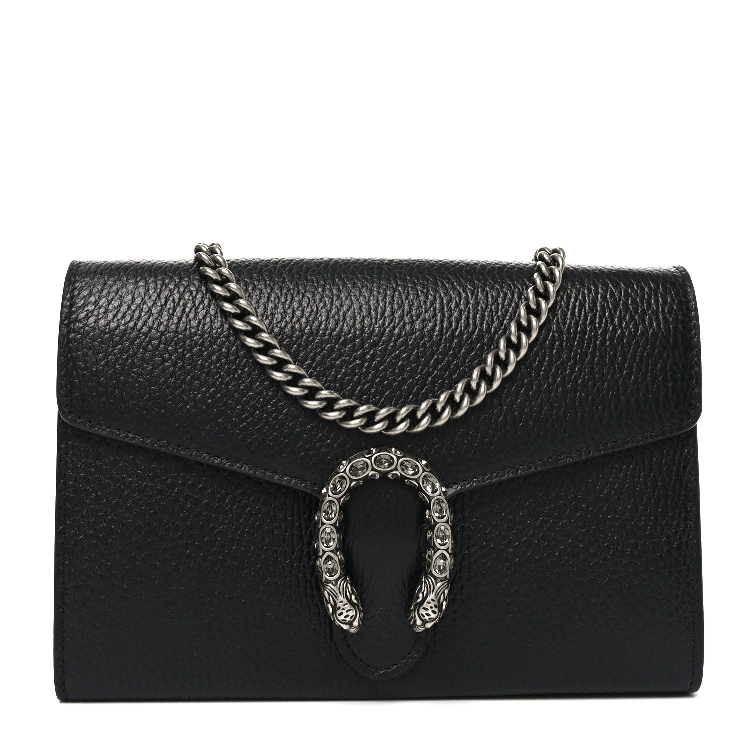 Calfskin Mini Dionysus Chain Wallet Black
