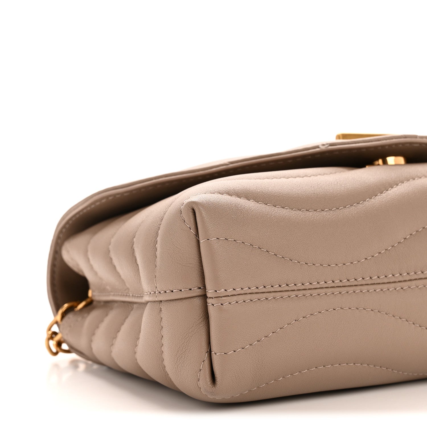 Calfskin LV New Wave Chain Bag Taupe