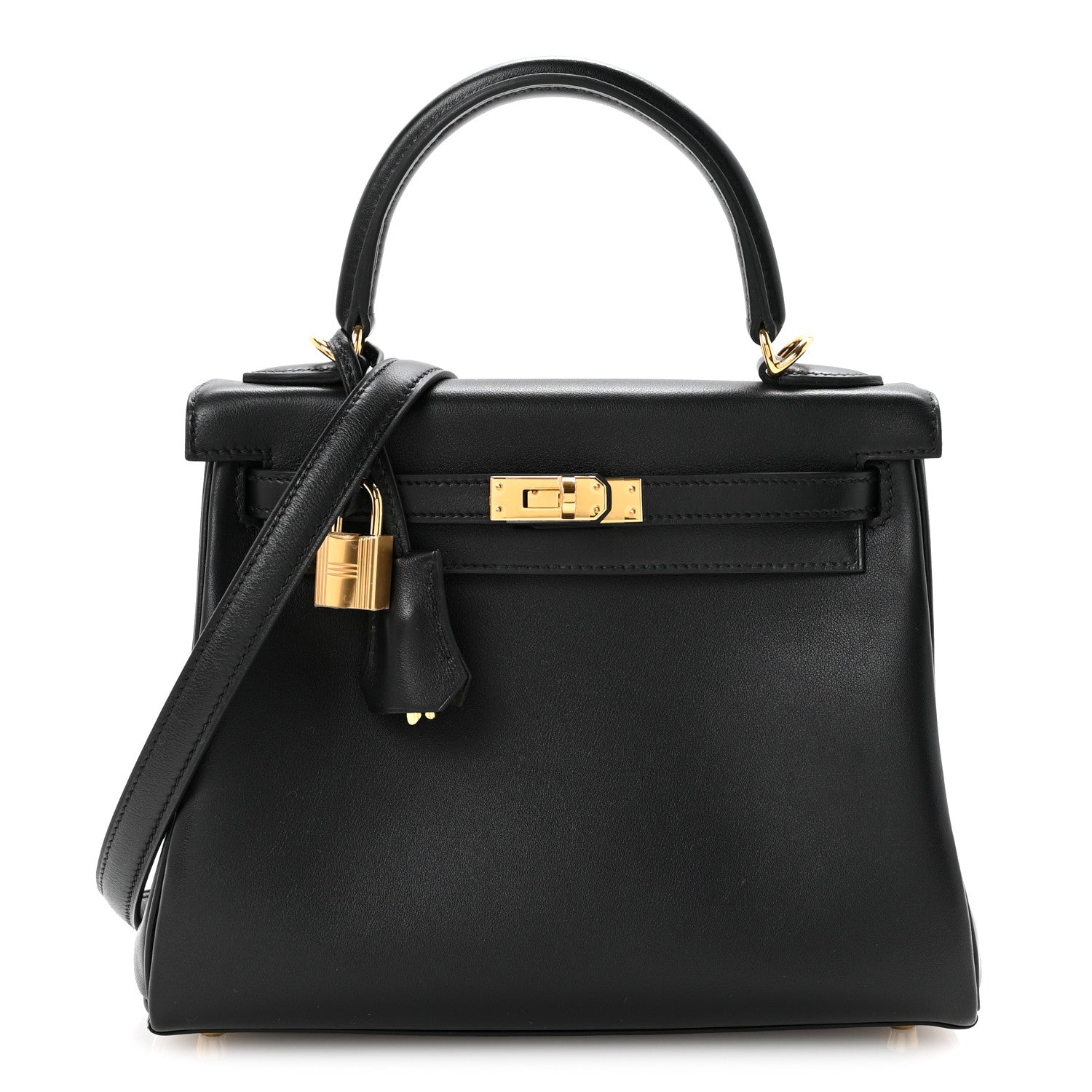 Cheri Calfskin Kelly Retourne 25 Black