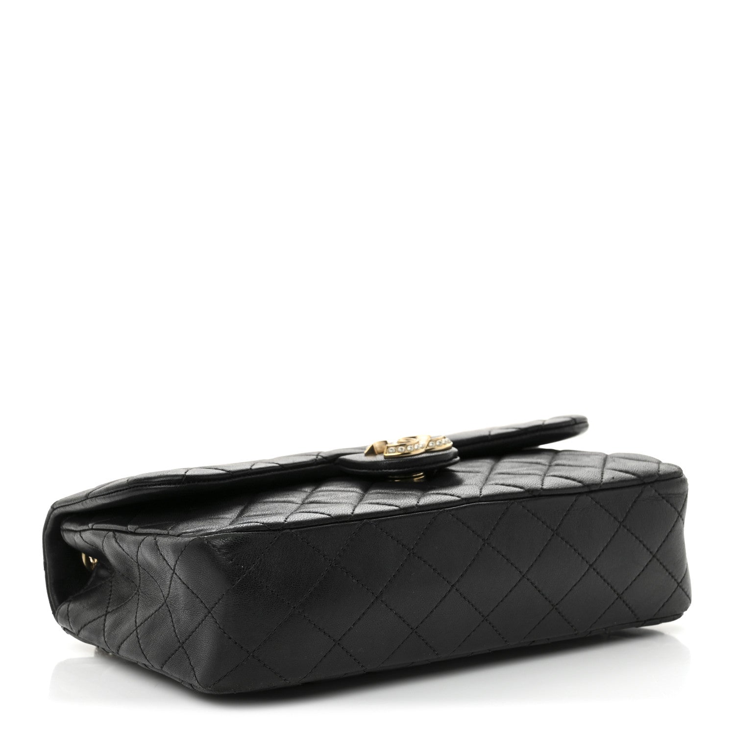 Lambskin Quilted Medium Westminster Pearl Flap Black