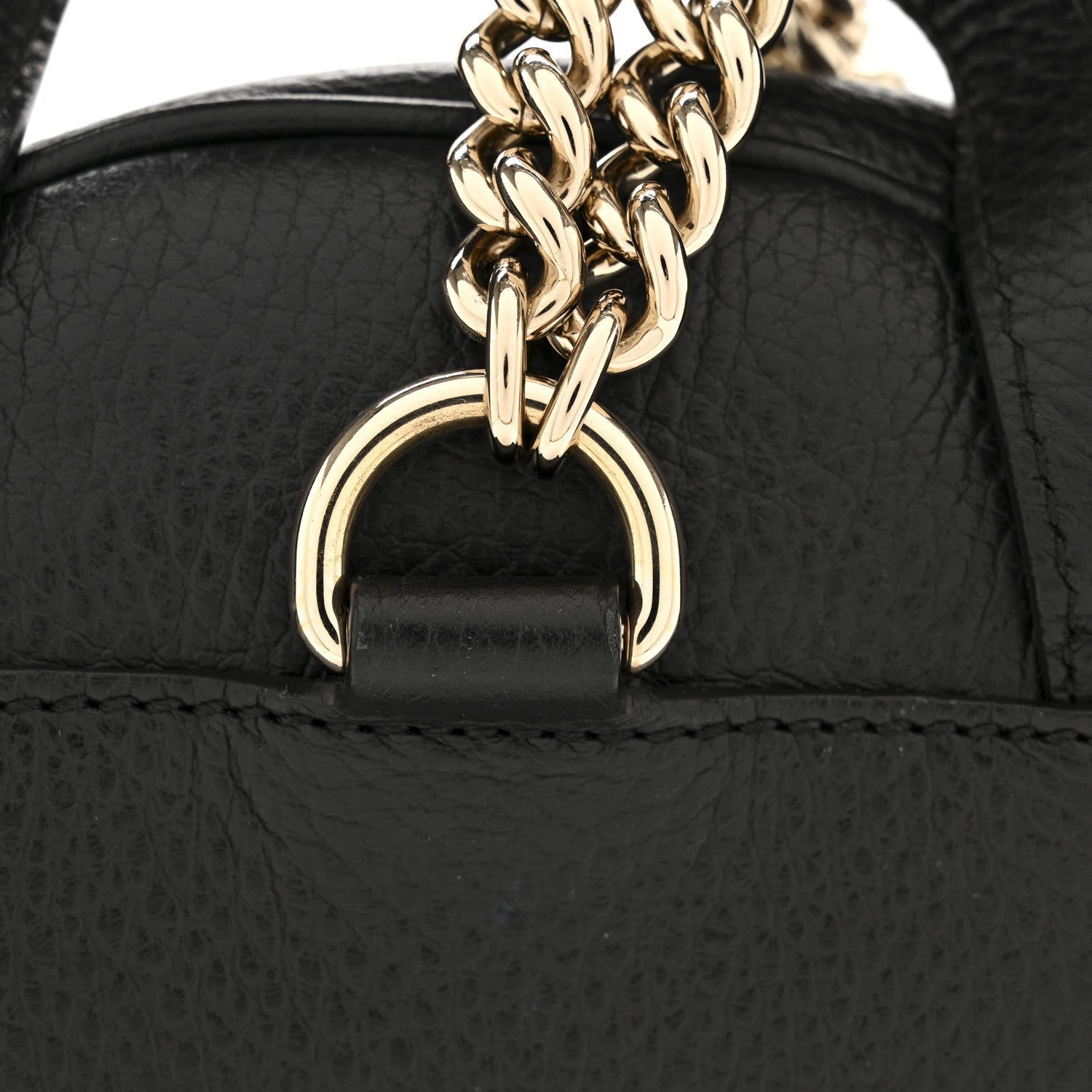 Pebbled Calfskin Soho Chain Backpack Black