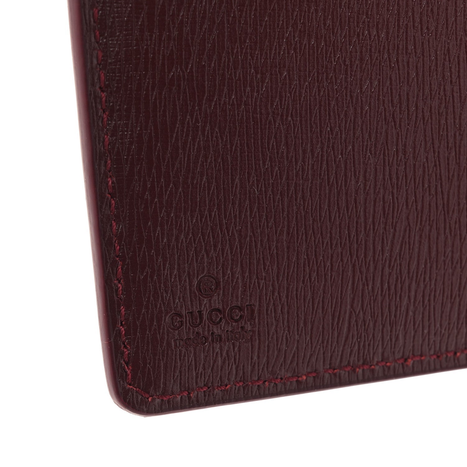 Calfskin Script Card Case Wallet Rosso Ancora Red