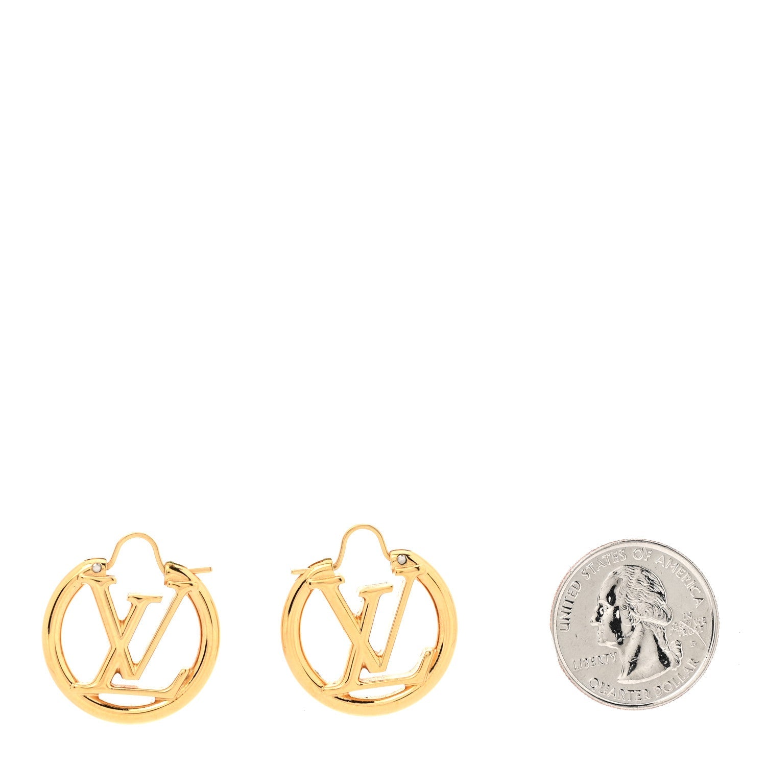 Metal Small Louise Hoop Earrings Gold