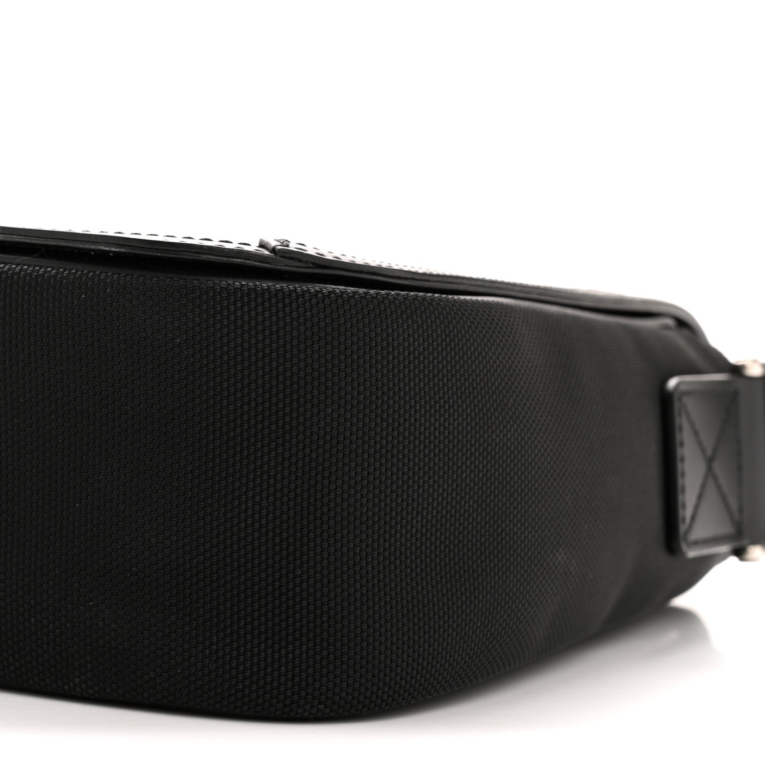 Techno Canvas Web Flap Messenger Bag Black