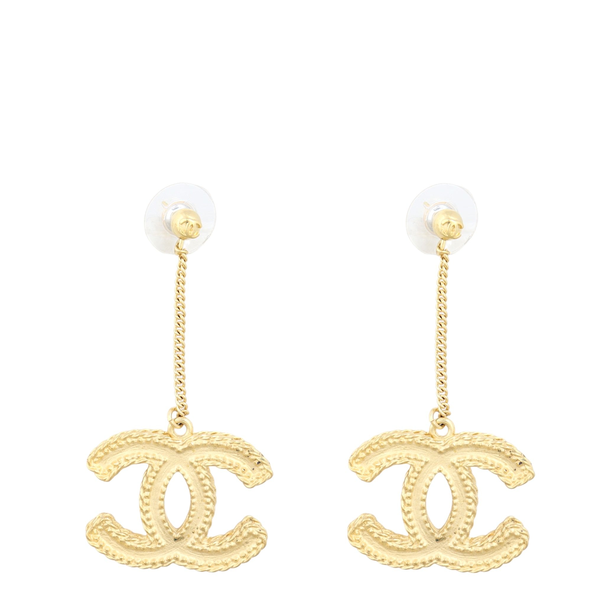 Chanel CC Drop Earrings